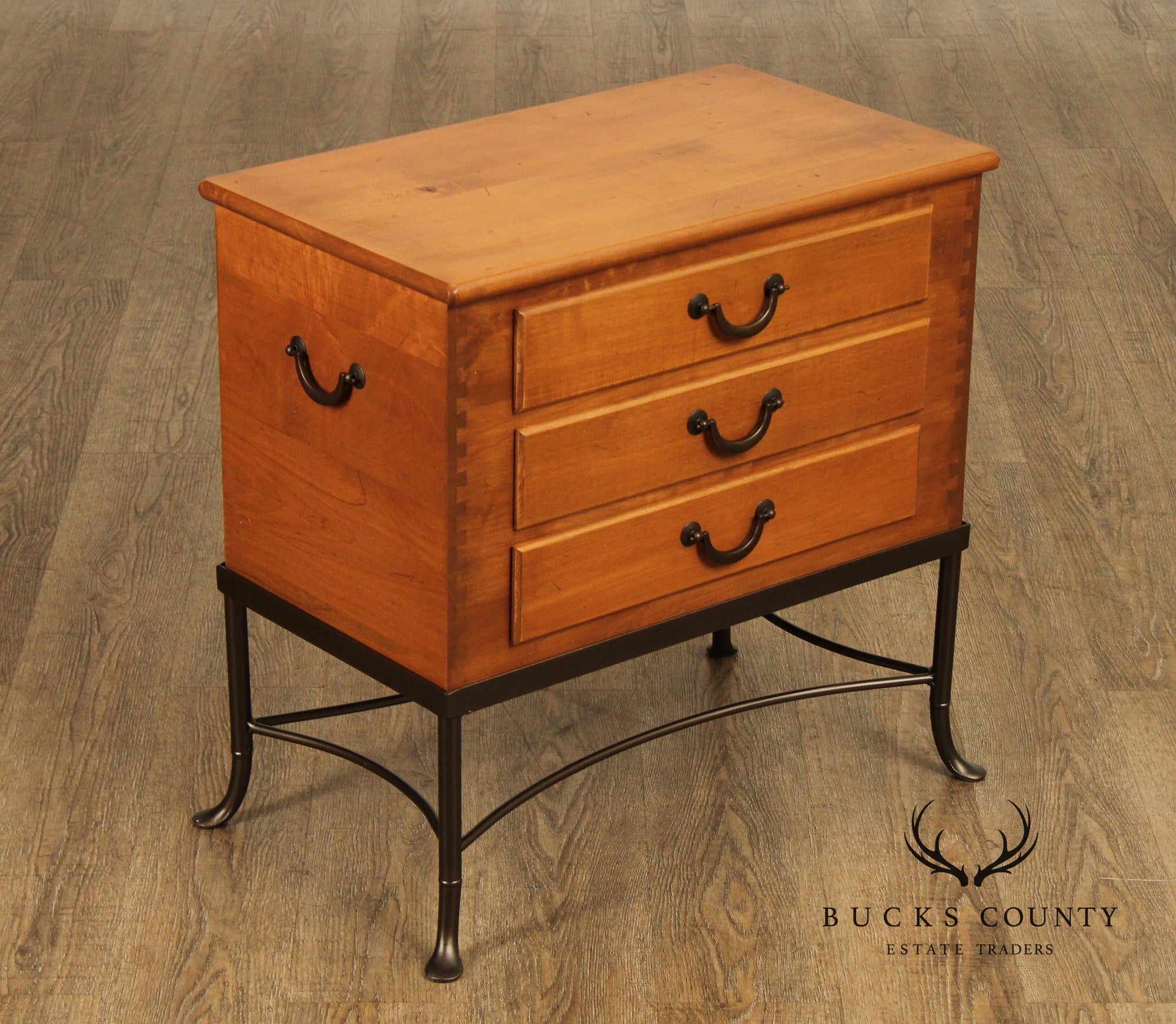 Vintage Three-Drawer Side Chest on Stand