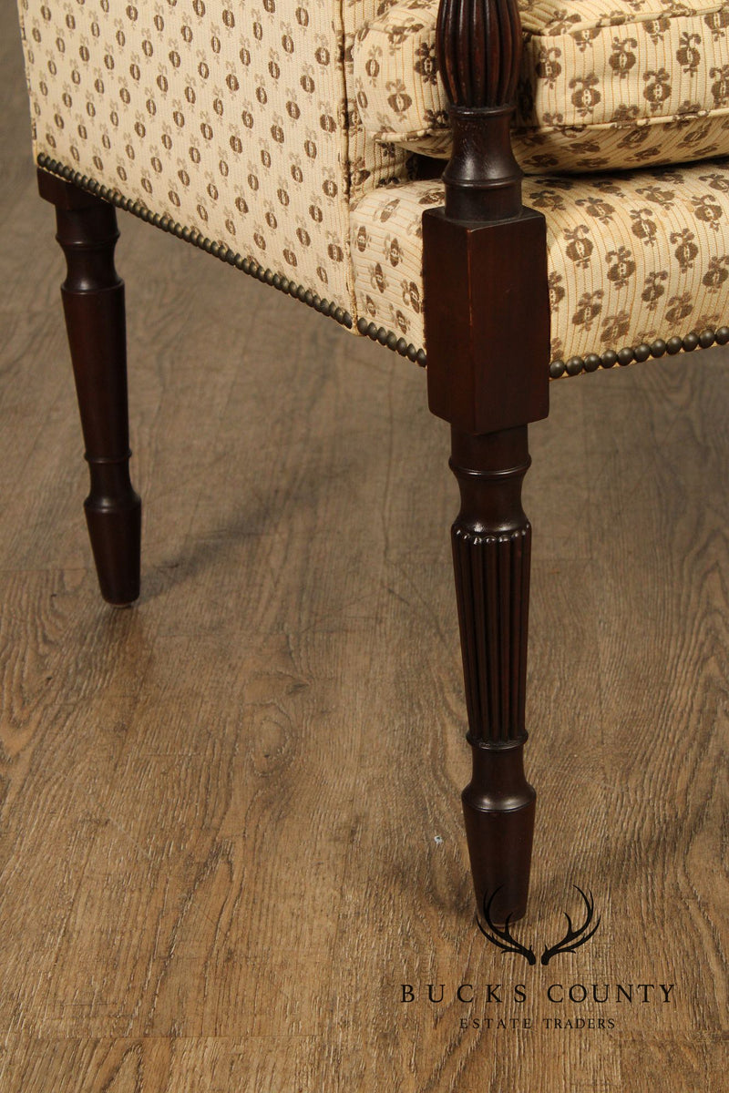 Kittinger Sheraton Style Carved Mahogany Inlaid Sofa