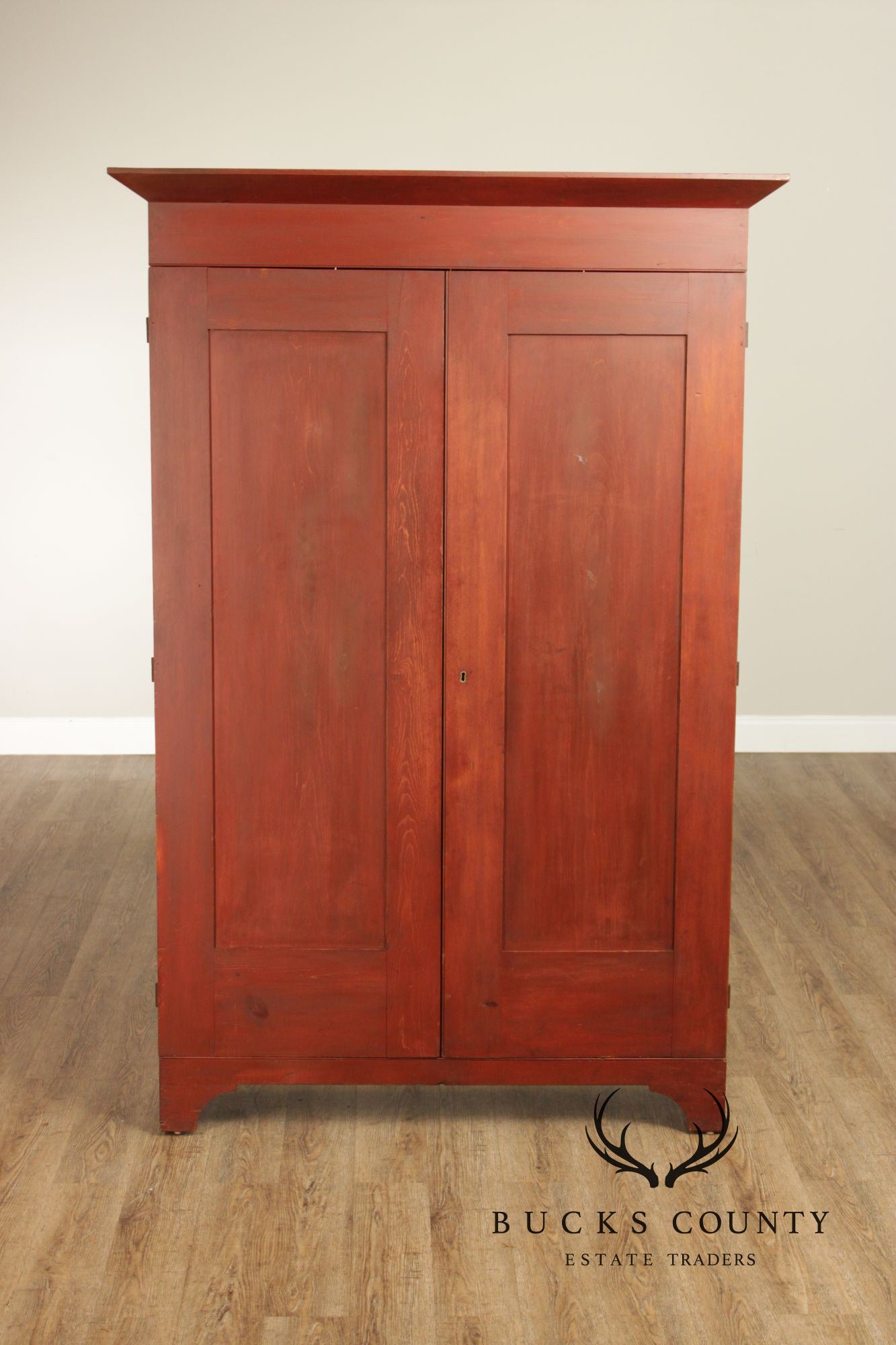 Antique American Farmhouse Painted Softwood Cupboard