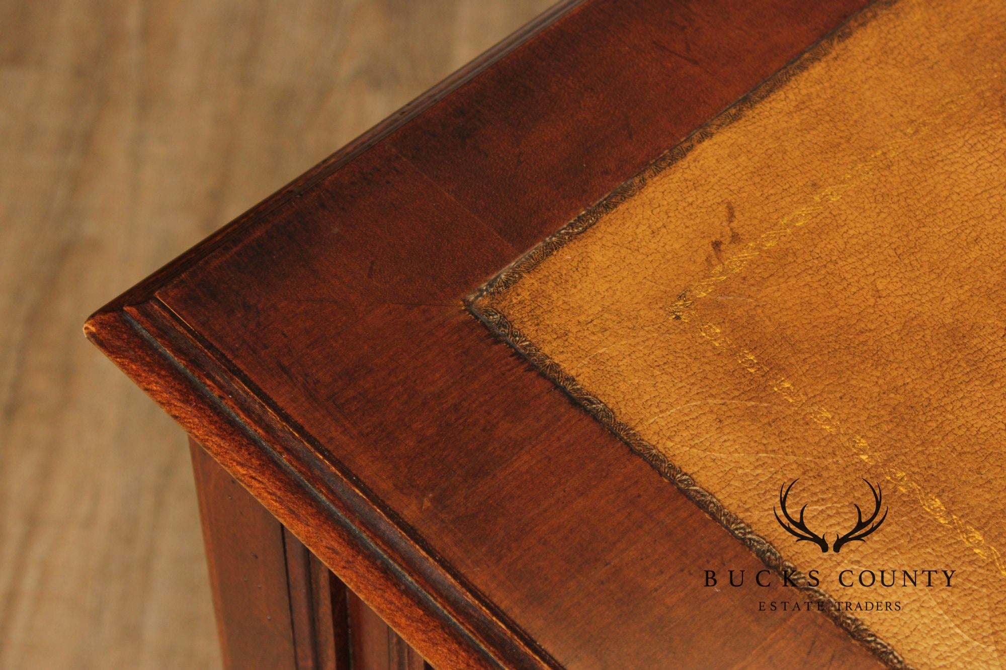 Ethan Allen Leather Top Cherry Executive Writing Desk