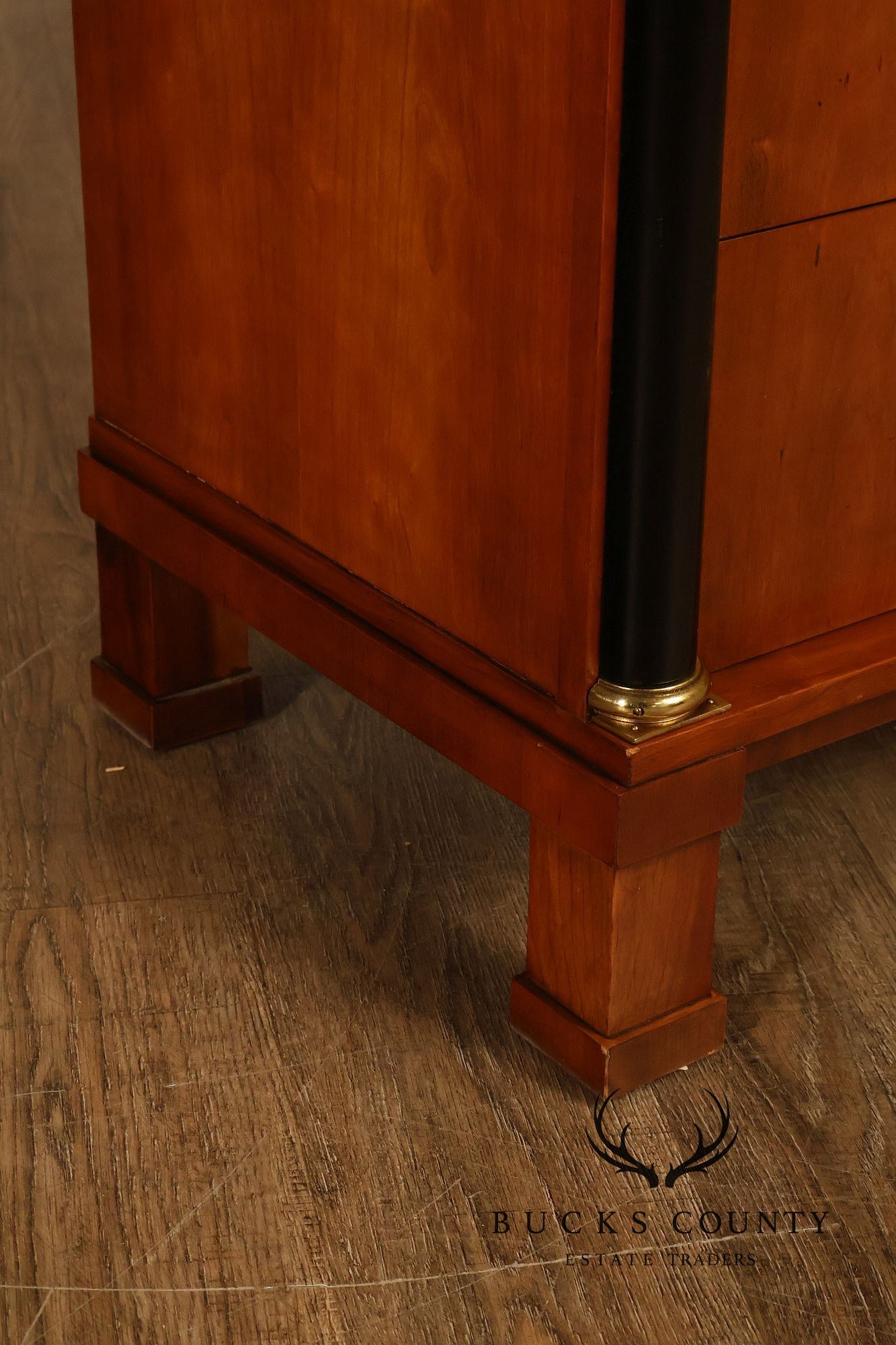 Baker Biedermeier Style Chest of Drawers with Ebonized Columns