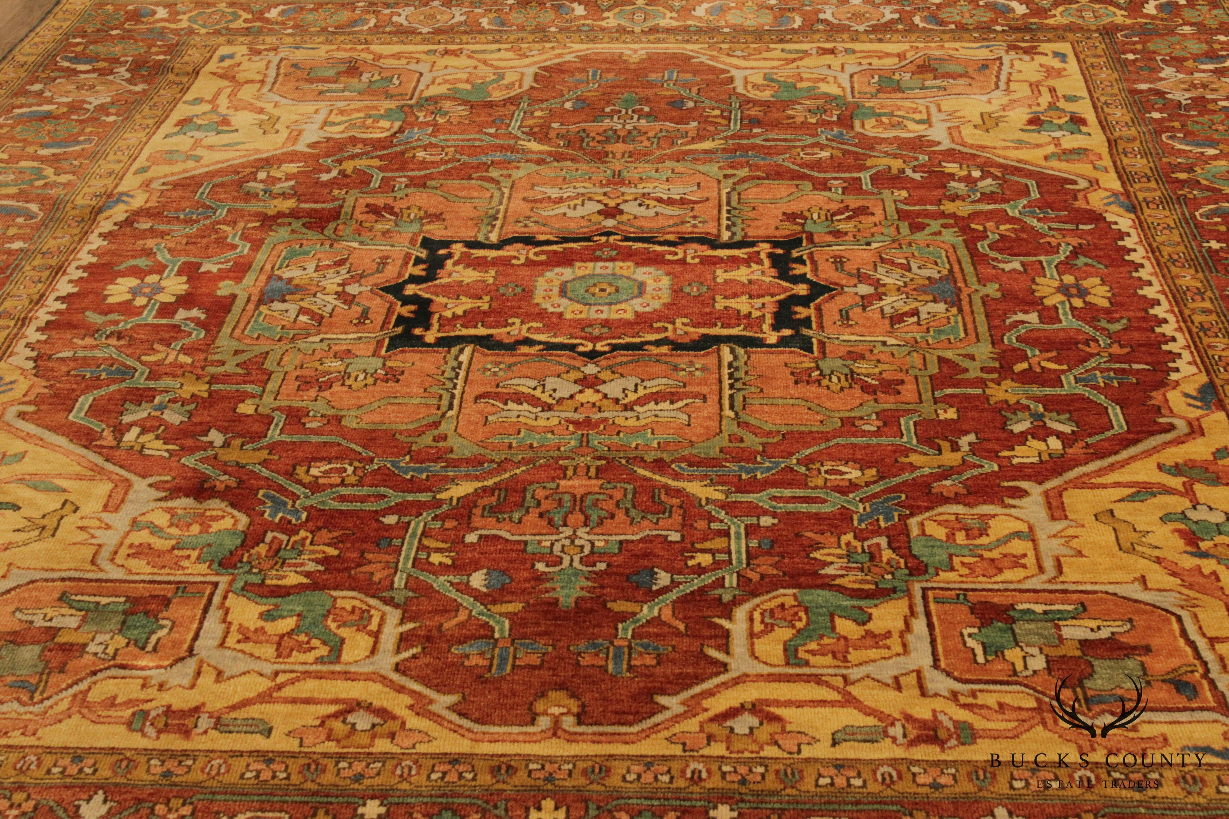 Persian Heriz 11'10" x 8'10" Hand Knotted Wool Rug