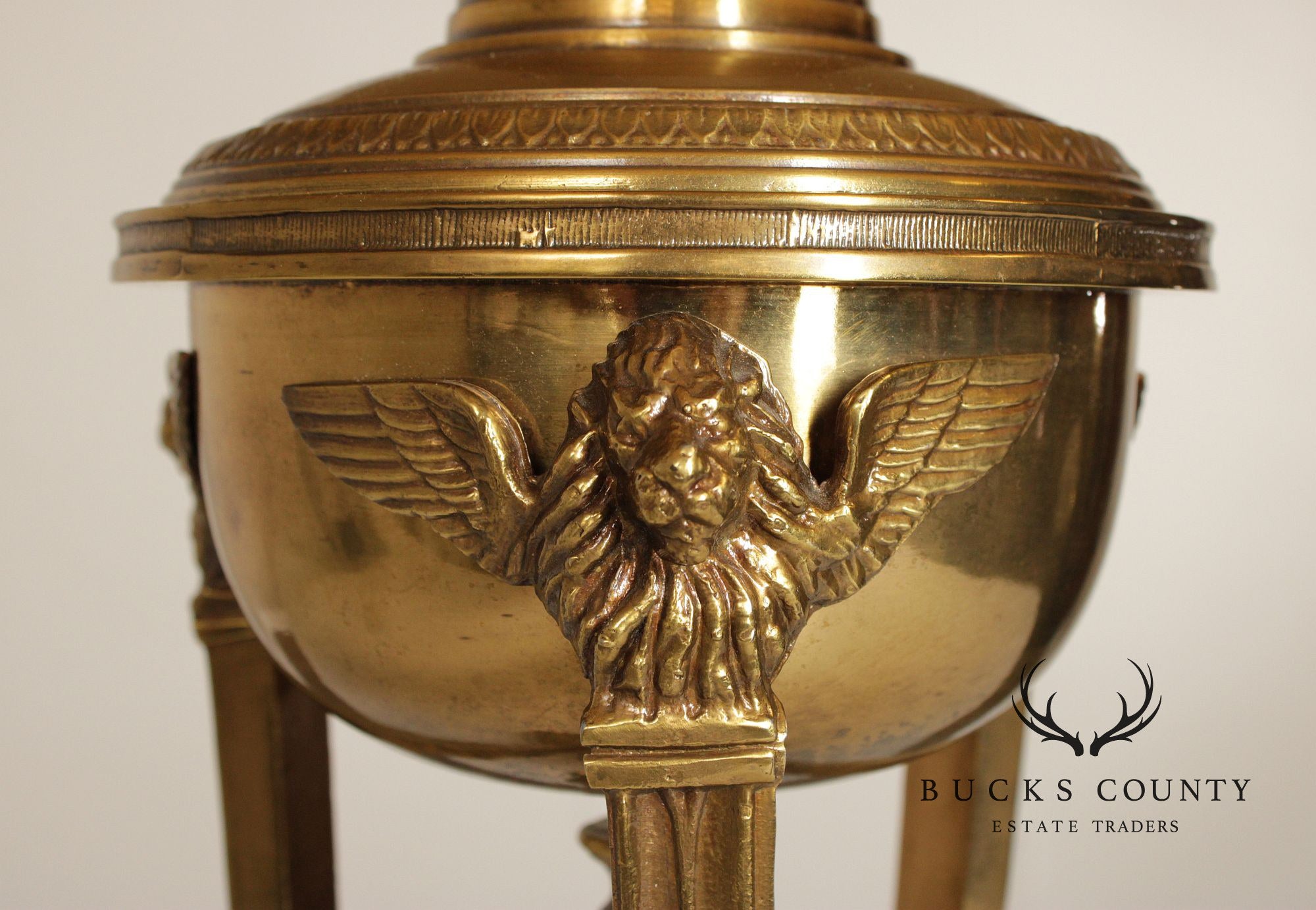 Empire Style Vintage Brass Table Lamp