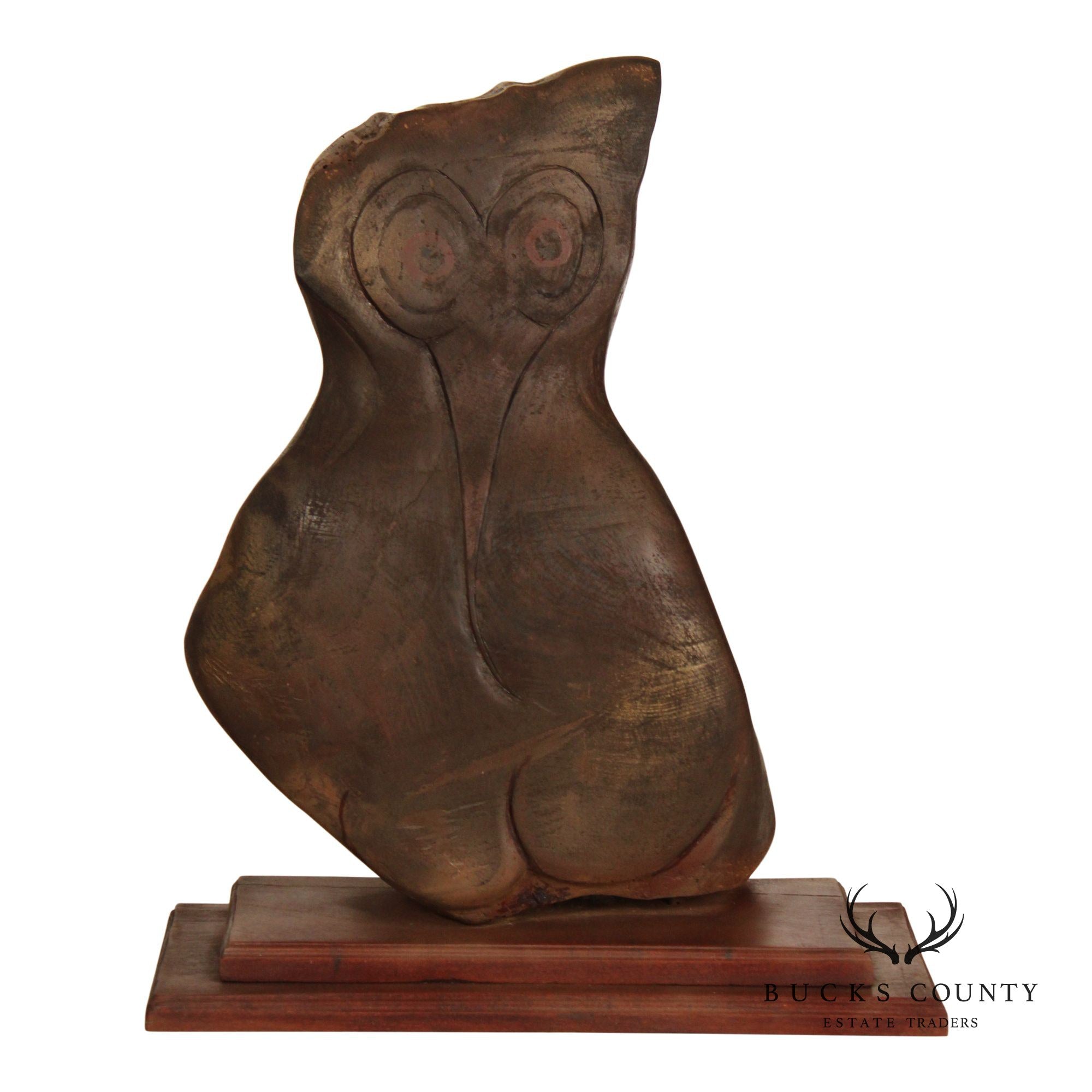 Raymond Rocklin Carved and Painted Wood Abstract Sculpture