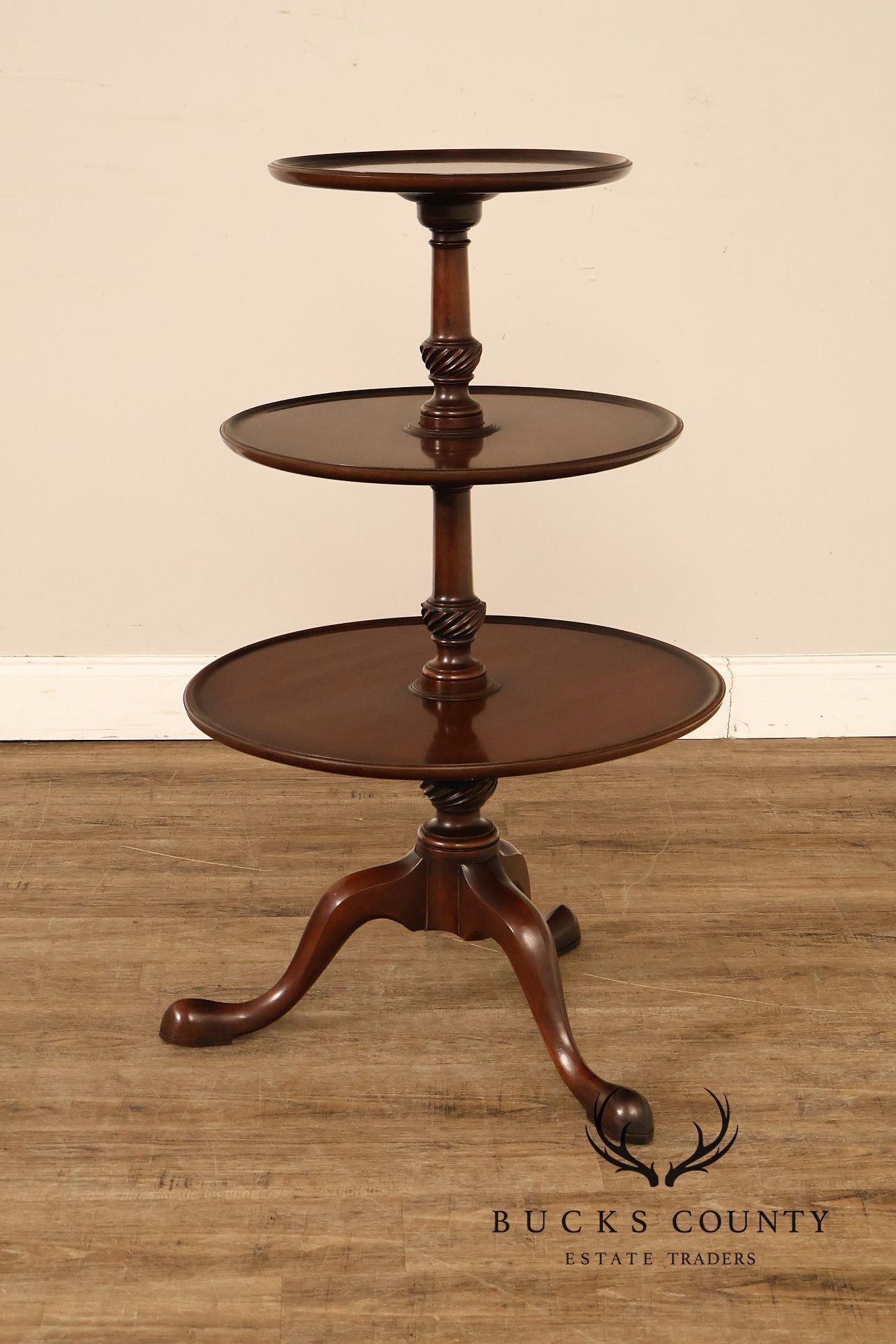 Kittinger Colonial Williamsburg CW 25 George III Style Mahogany Dumbwaiter Table