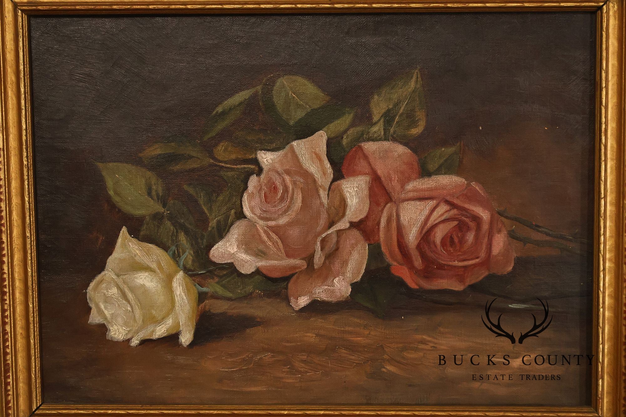 American School Floral Still-Life Painting