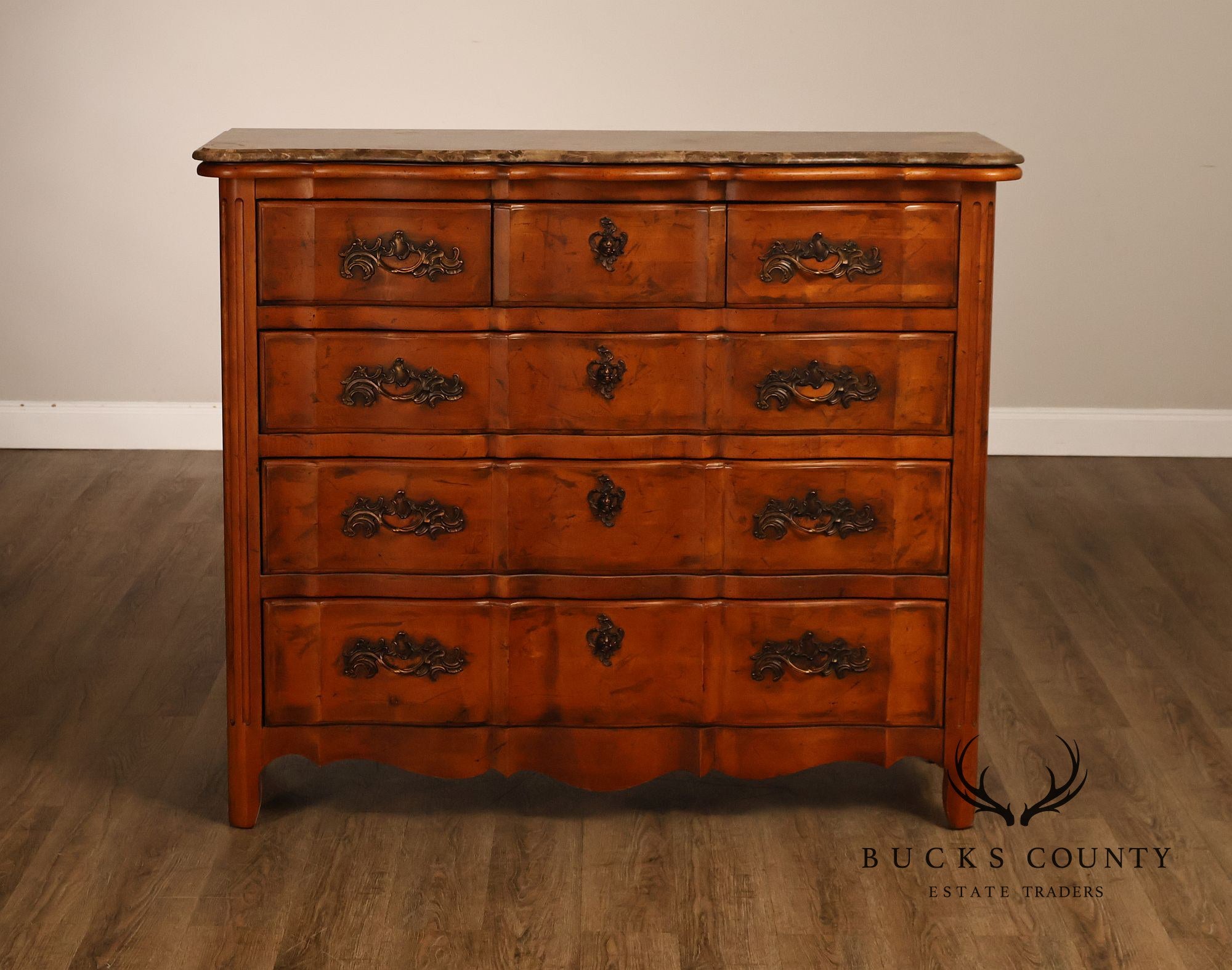 Century Furniture  French Provincial Style Marble Top Chest