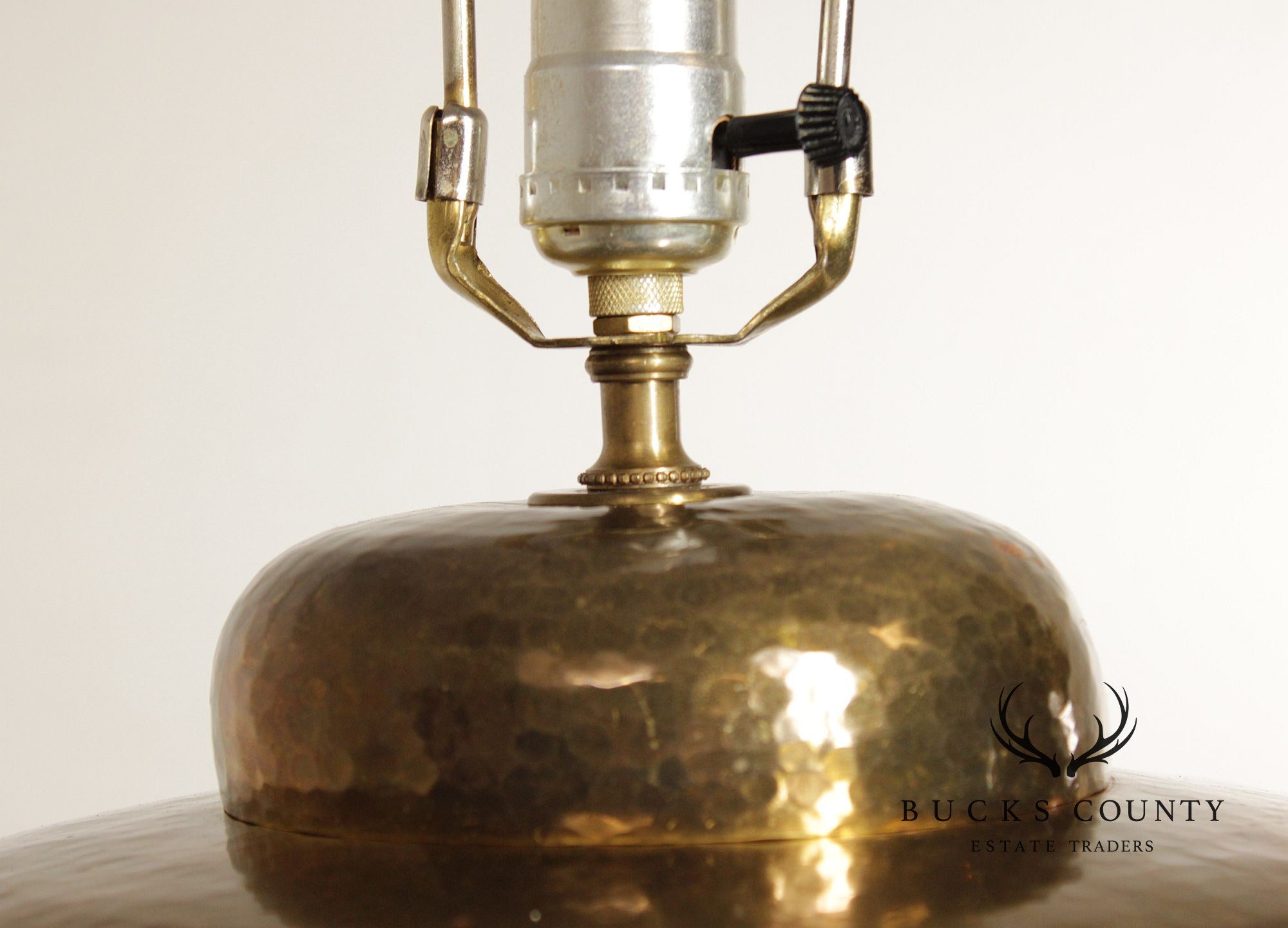 Hollywood Regency Style Hammered Brass Table Lamp