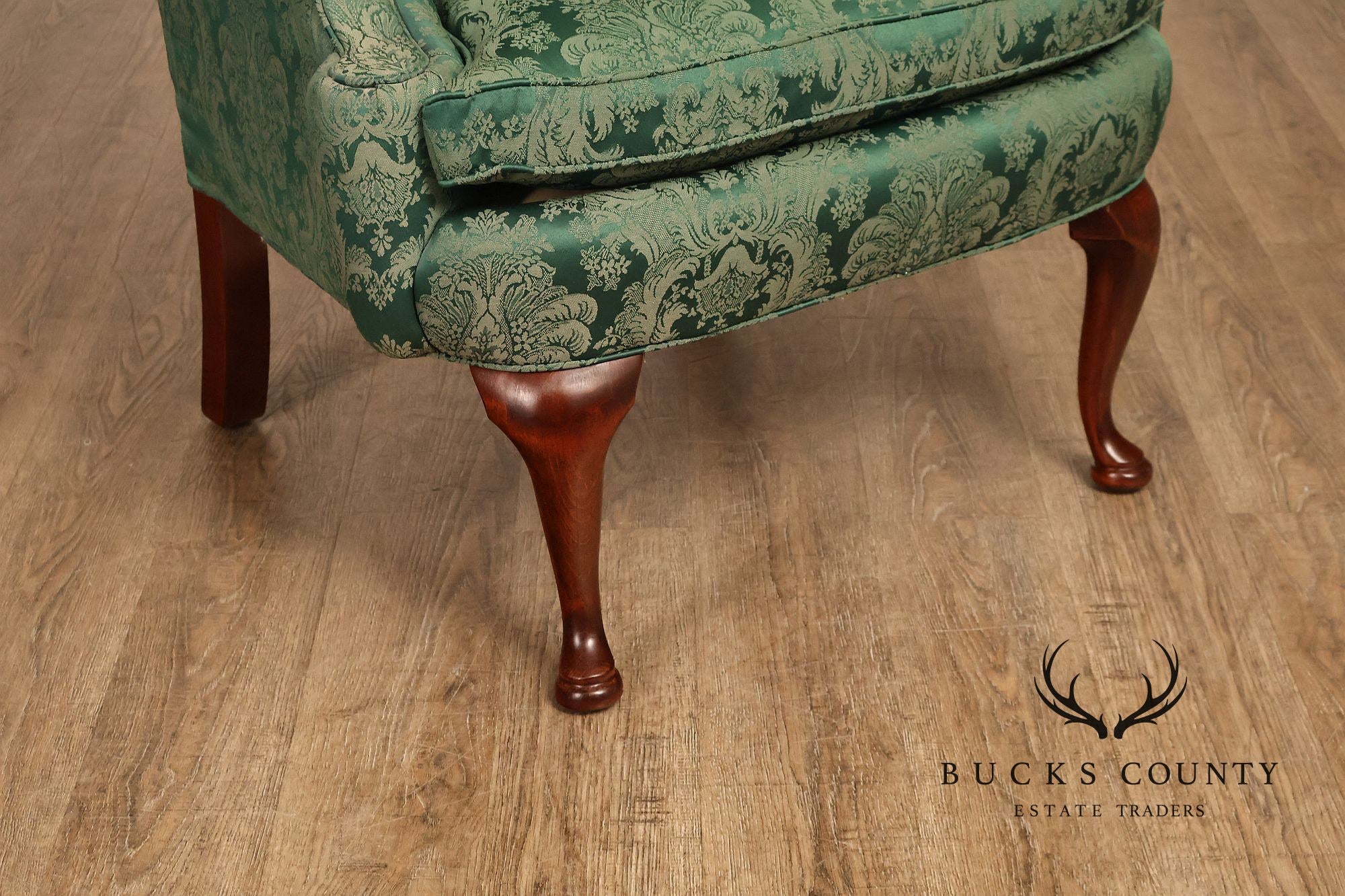 Highland House Queen Anne Style Pair Of Wingback Chairs