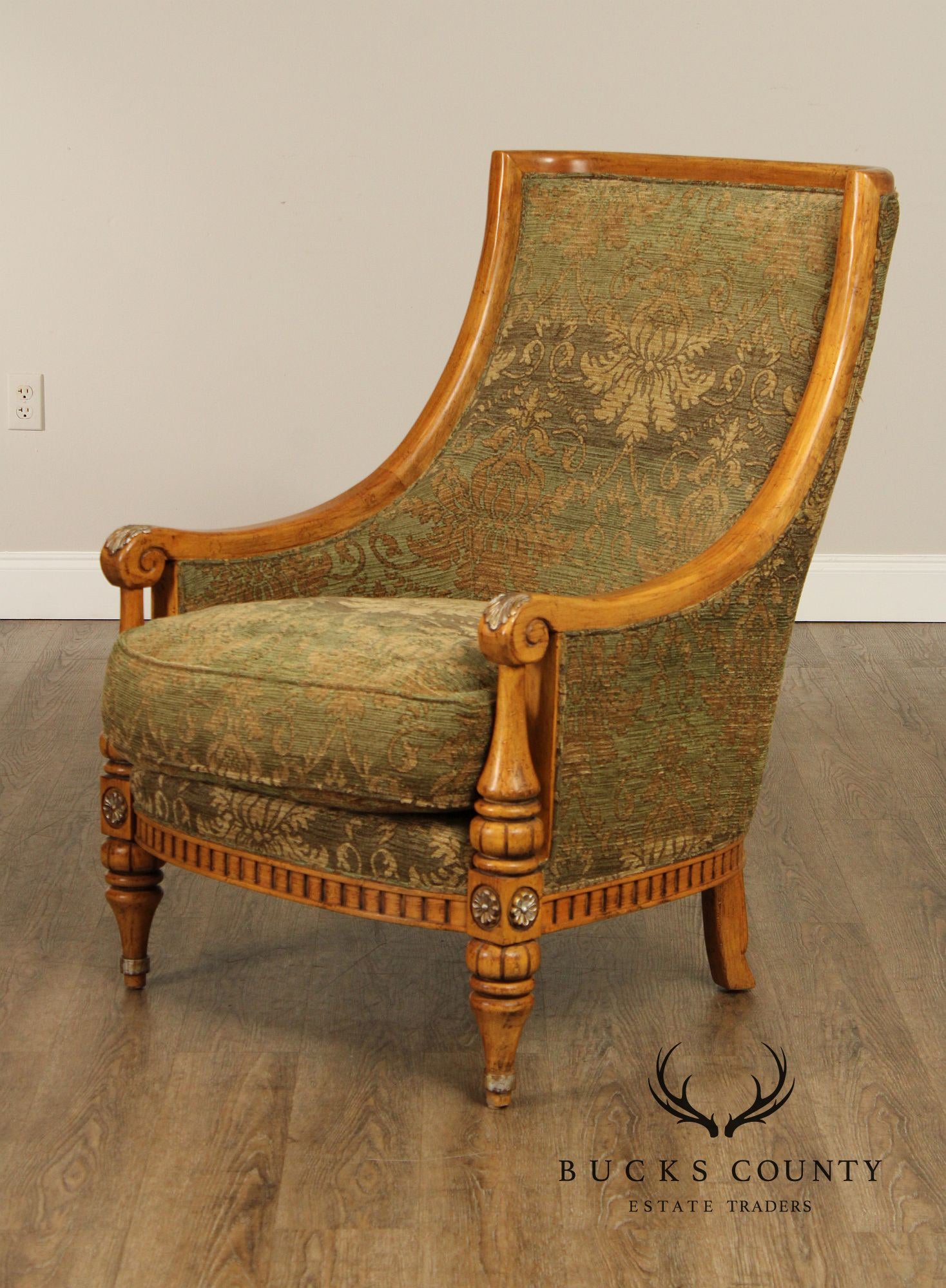 Century Furniture Italian Regency Style Sloped Armchair