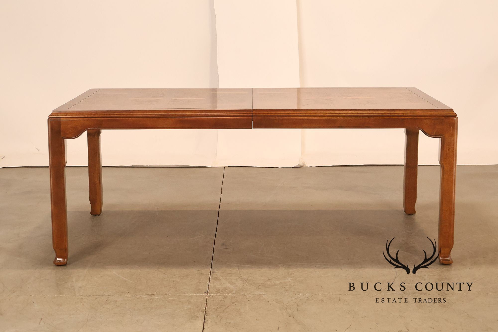 Century Furniture Chin Hua Burl Wood Parsons Expandable Dining Table