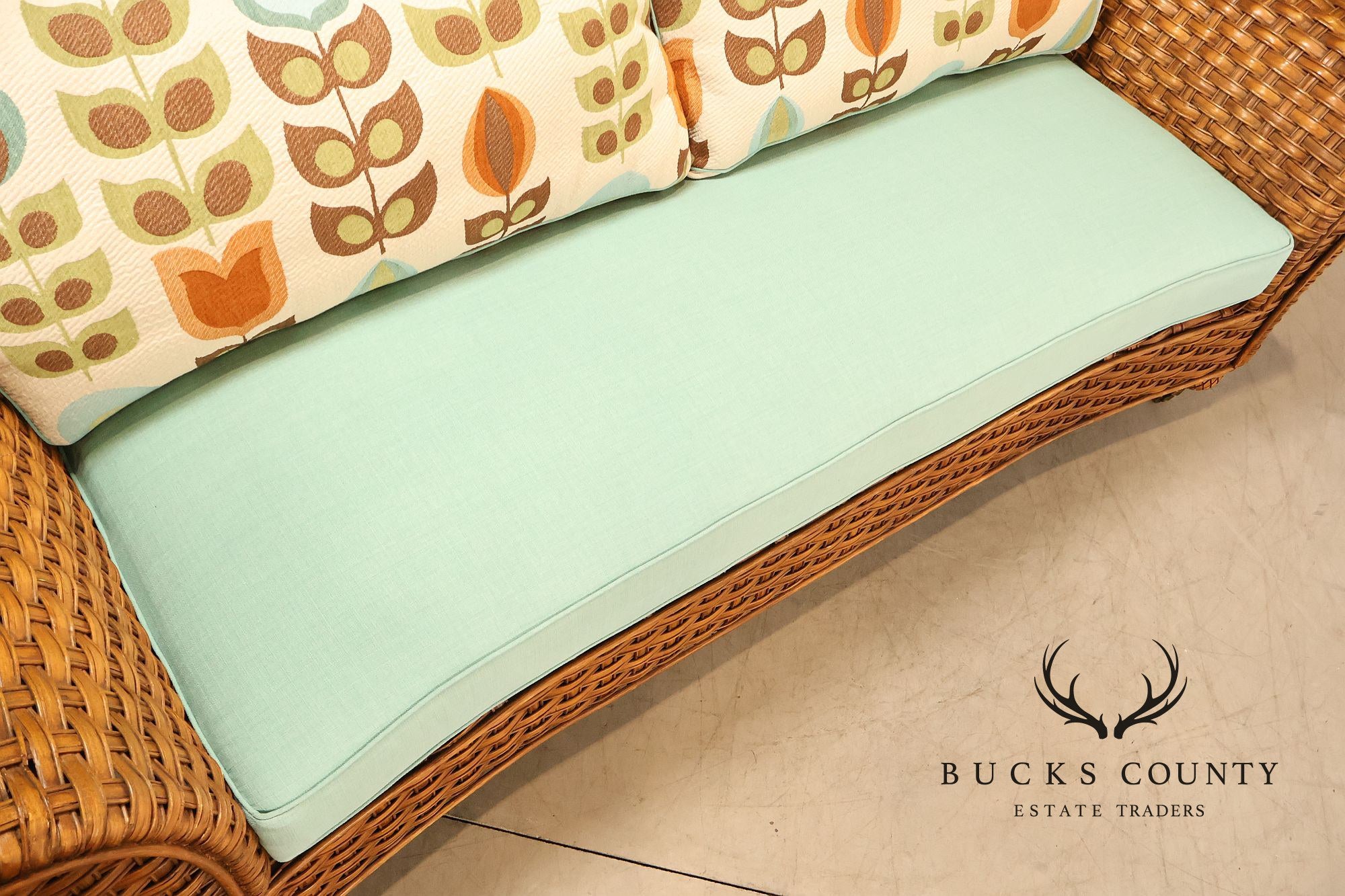 Lane Venture Excursions Pair Of Wicker Sofas With Cushions