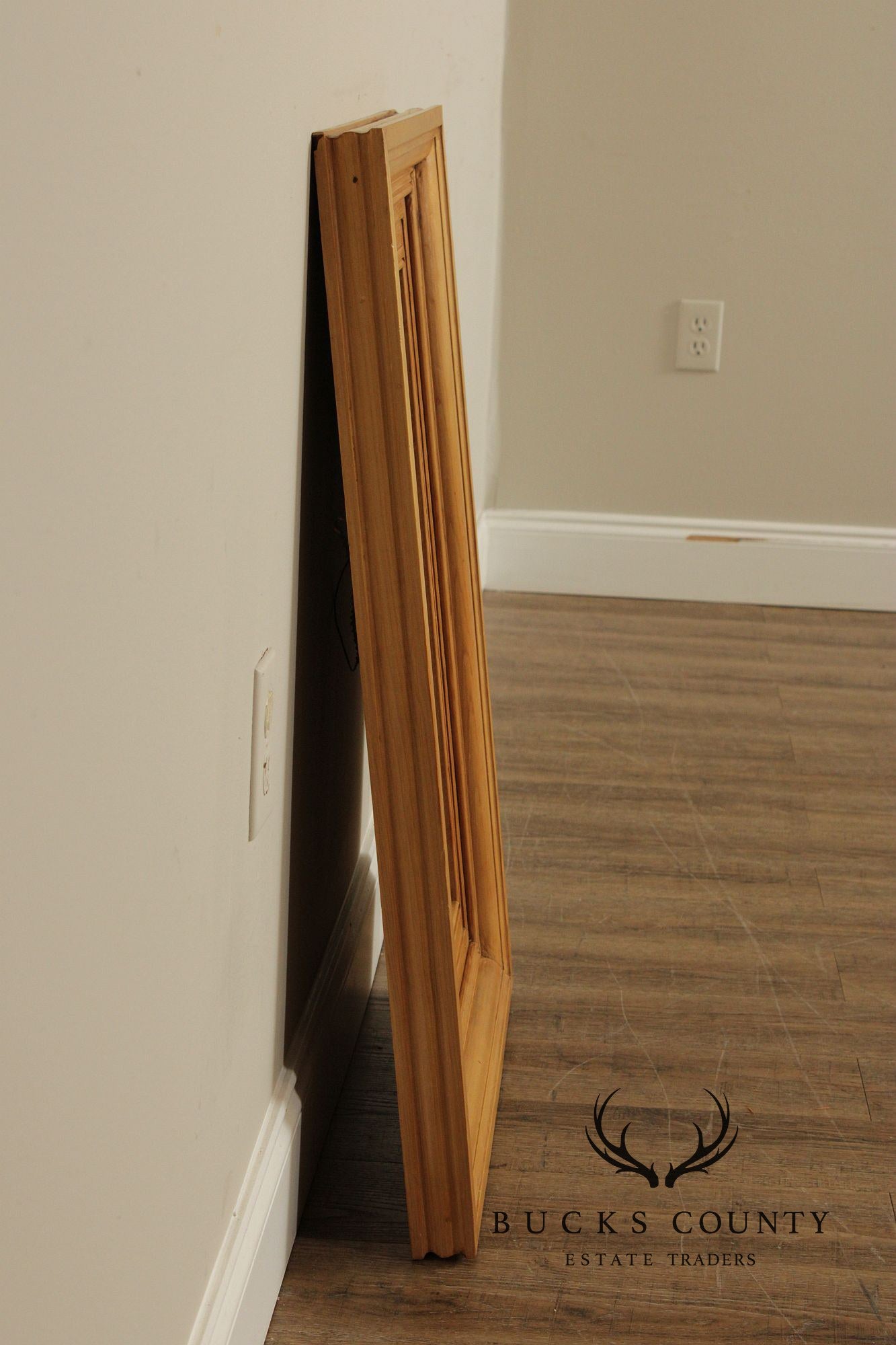 Antique English Scrubbed Pine Wall Mirror