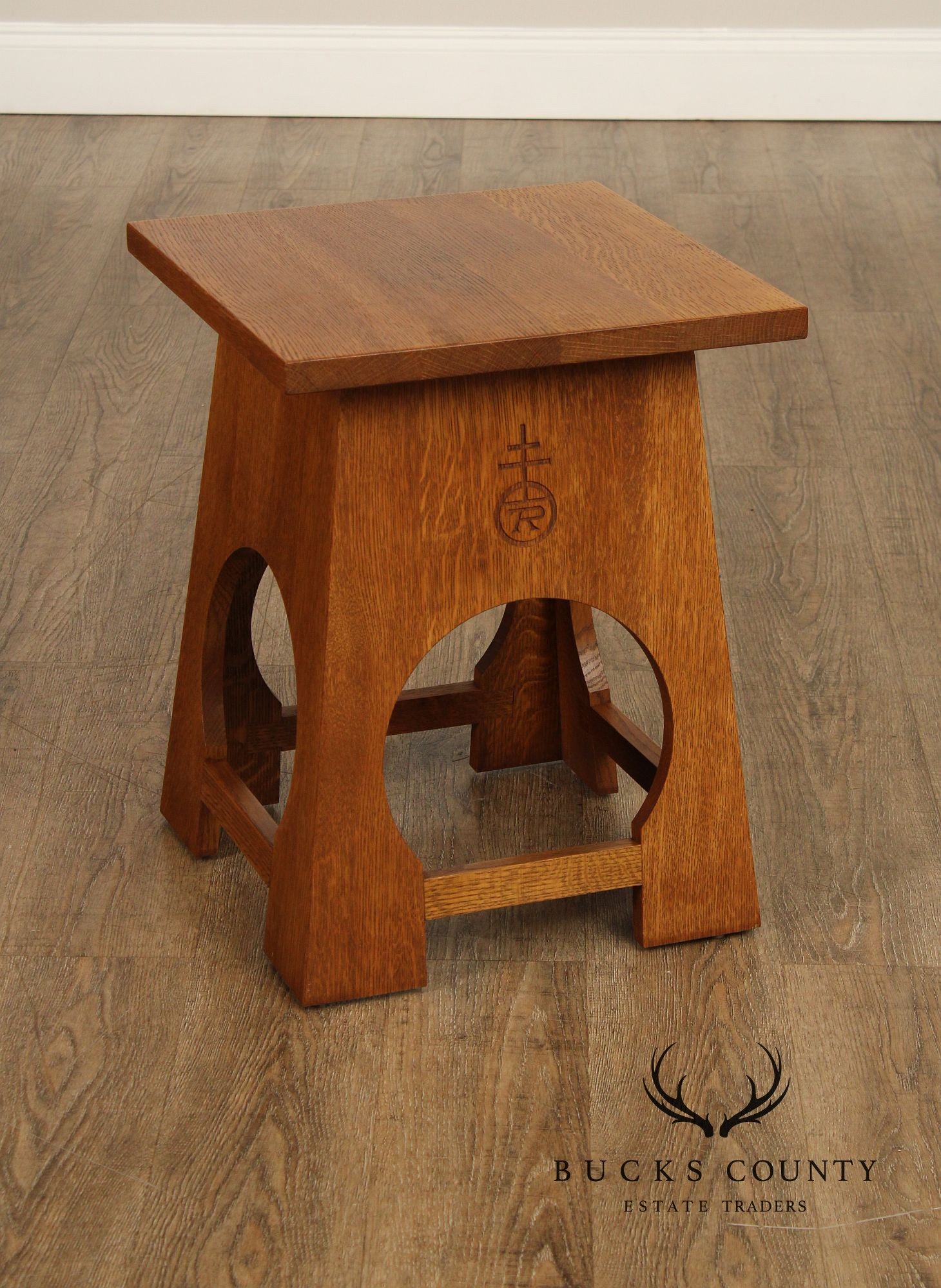 Stickley Mission Collection Oak Roycroft Tabouret