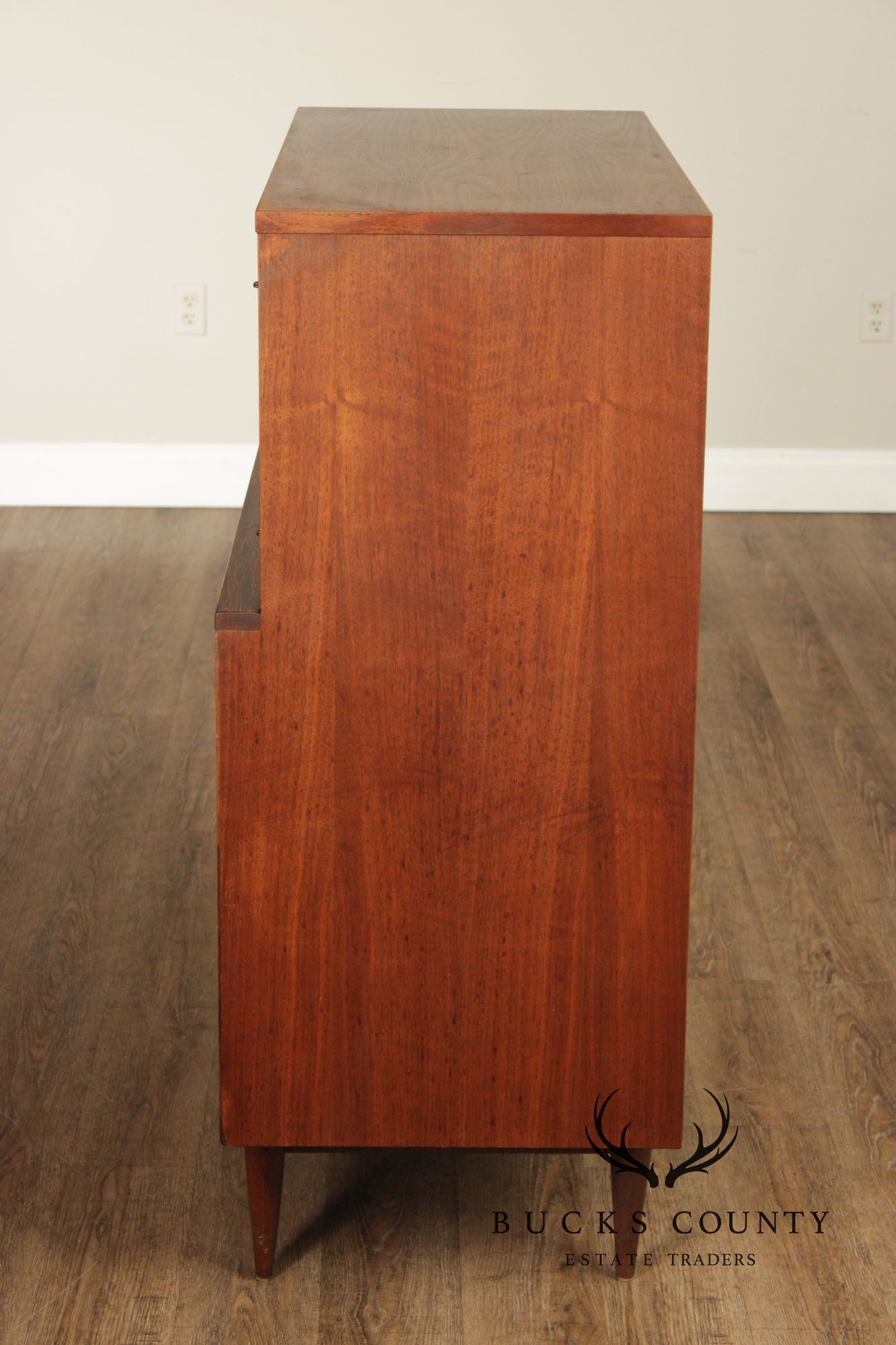 Basic Witz Mid Century Modern Walnut Tall Chest