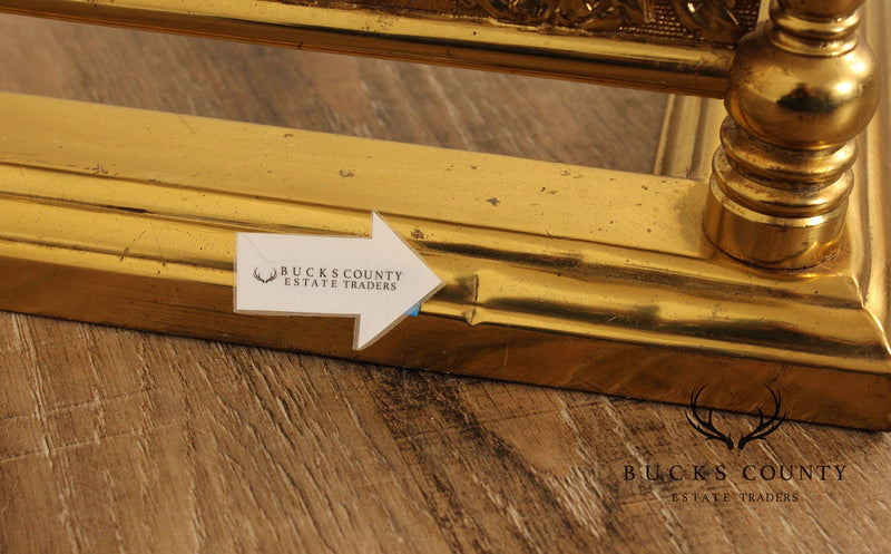 French Louis XV Style Gilt Brass Fireplace Fender