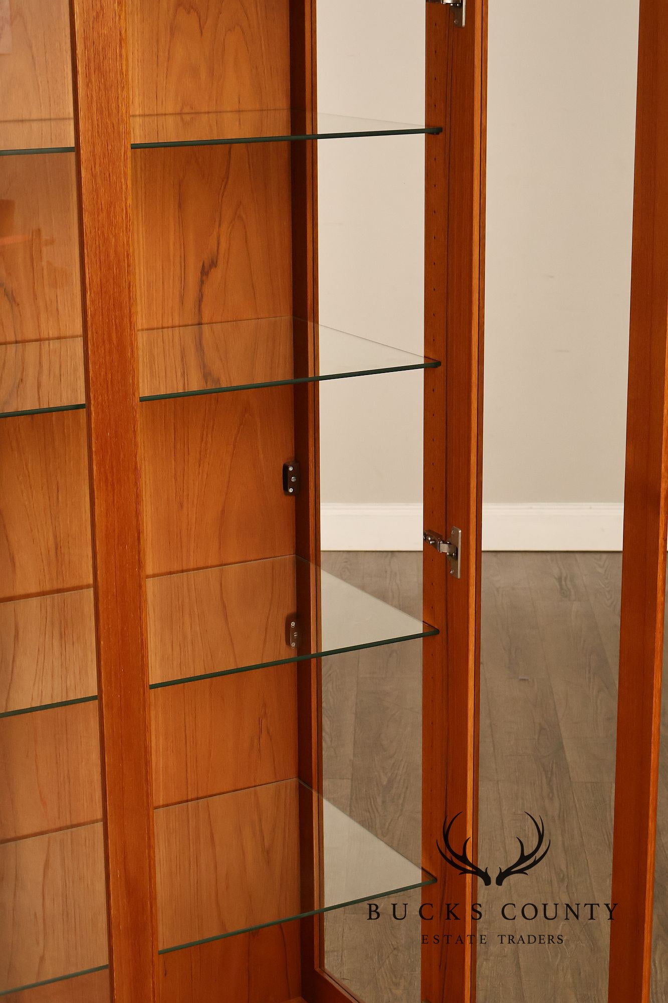 Danish Modern Teak And Glass Curio Display Cabinet