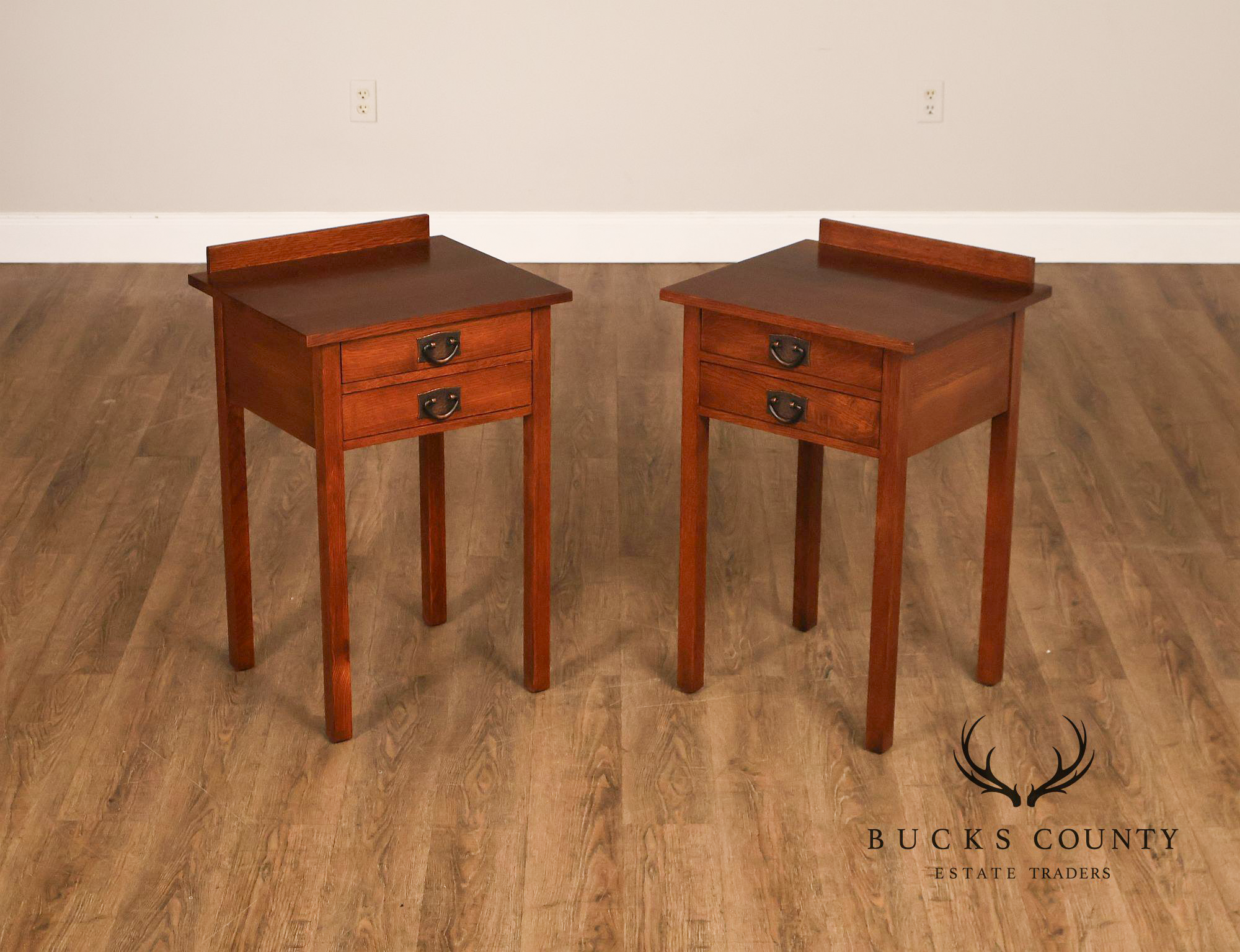 Stickley Mission Collection Pair Of Oak Nightstands