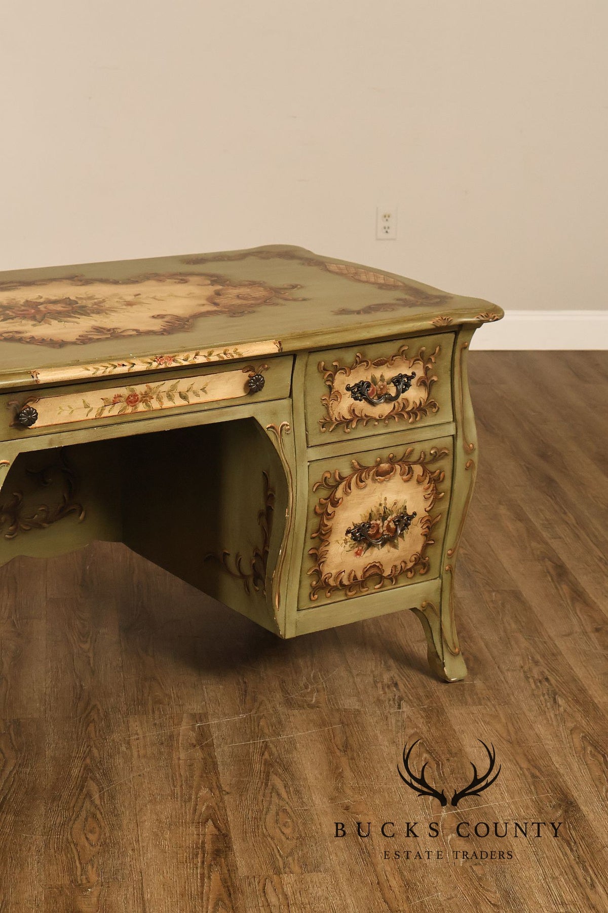 Lane Italian Rococo Style Painted Writing Desk