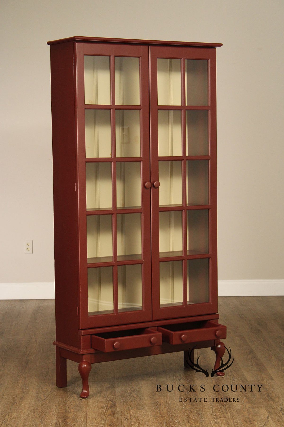 Georgia Pine Craftsmen Devonshire Painted Pine Plate Cupboard Cabinet