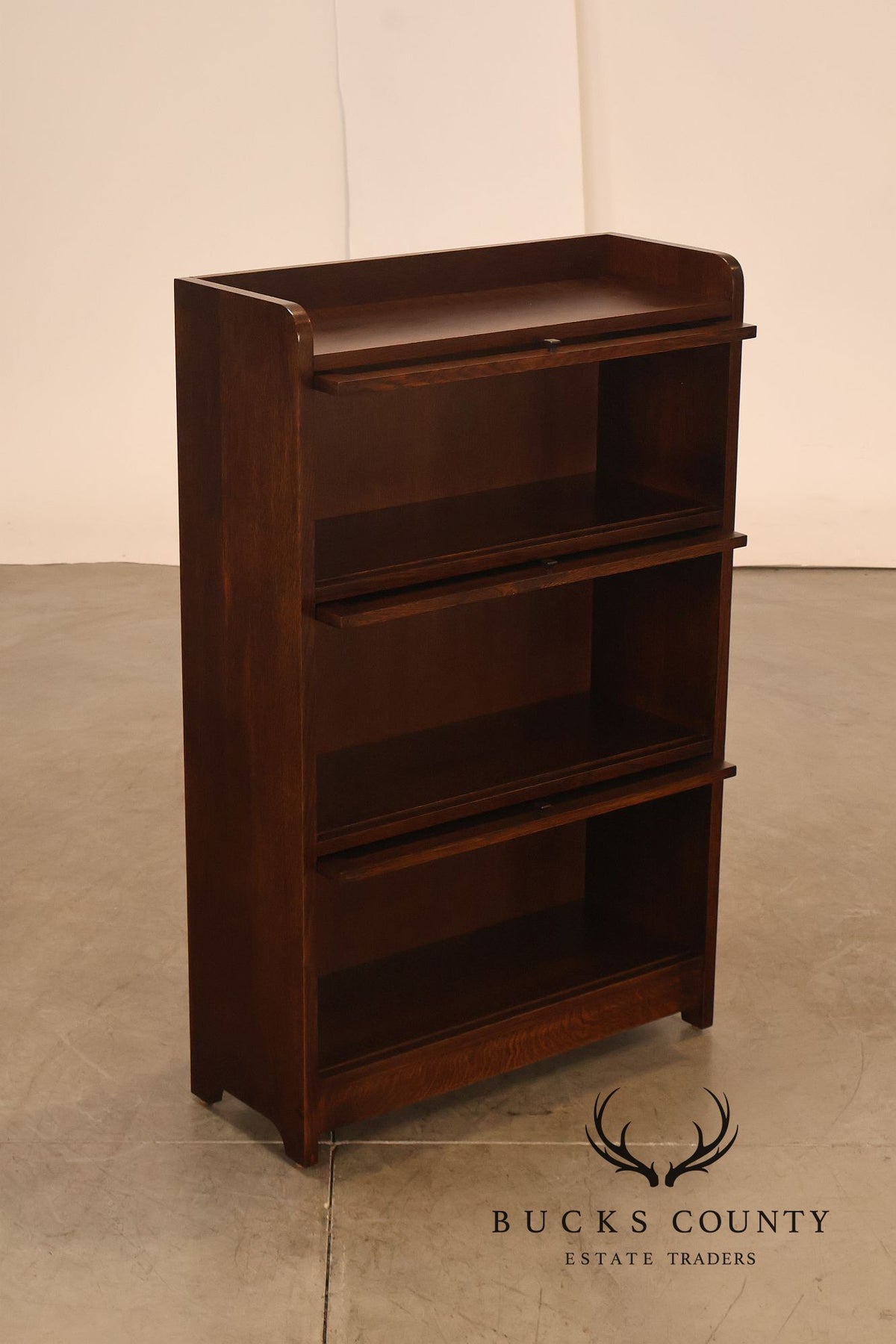 Stickley Mission Collection Oak Three-Section Barrister Bookcase