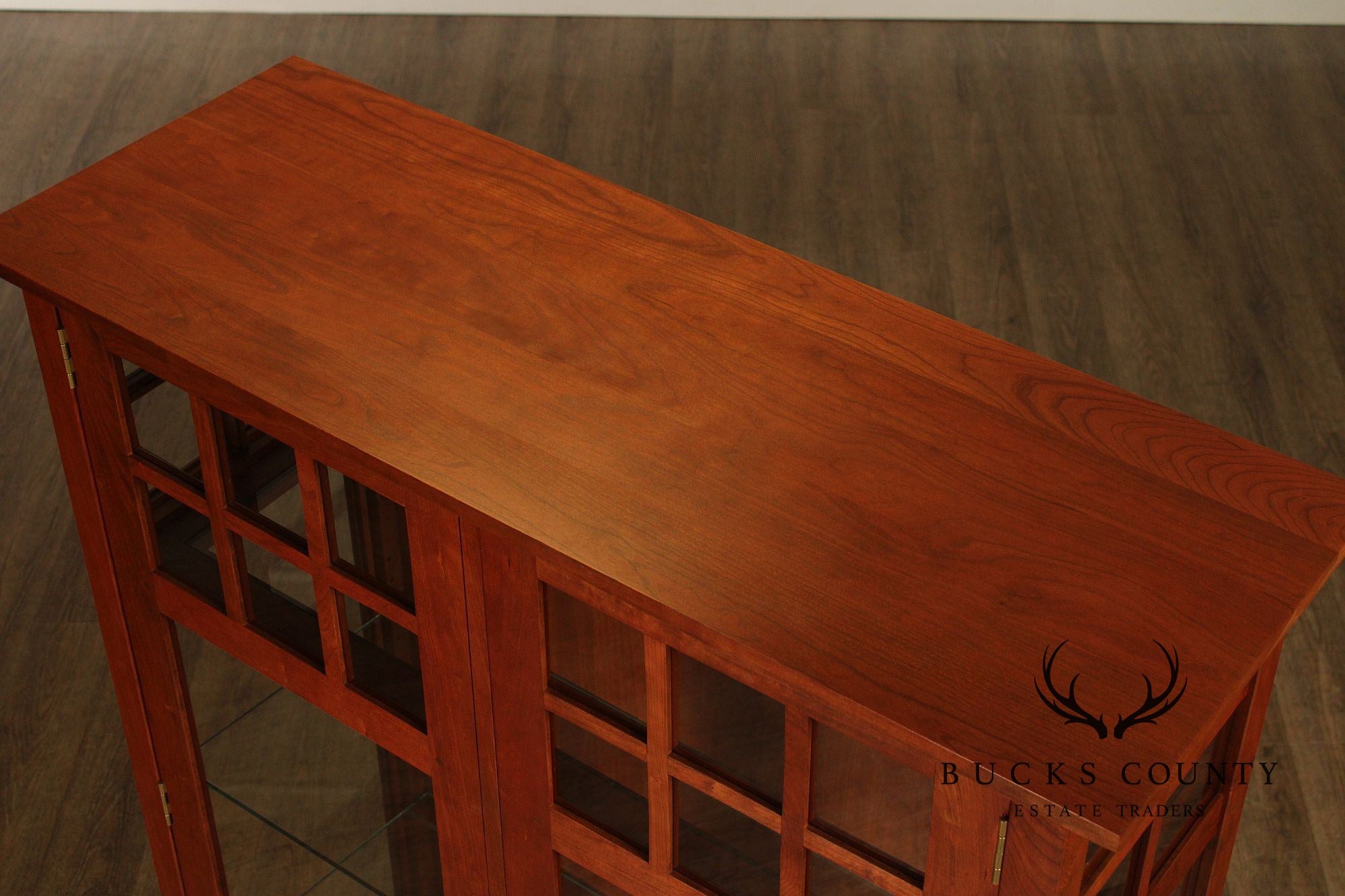 Stickley Mission Collection Cherry Two Door Display Cabinet