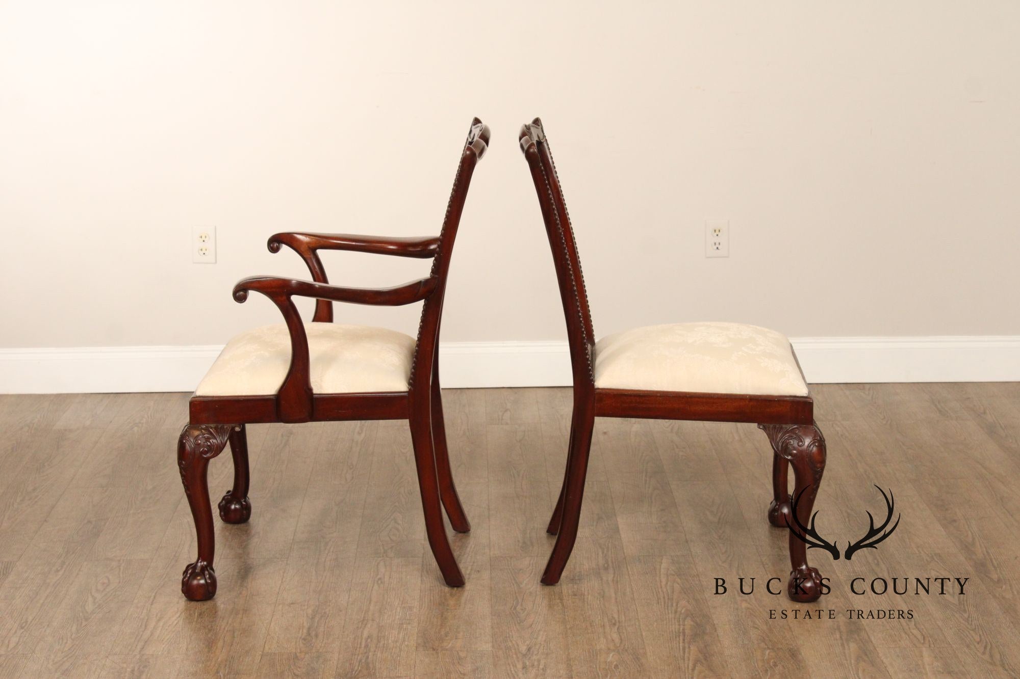 Lexington Chippendale Style Set of Eight Mahogany Dining Chairs