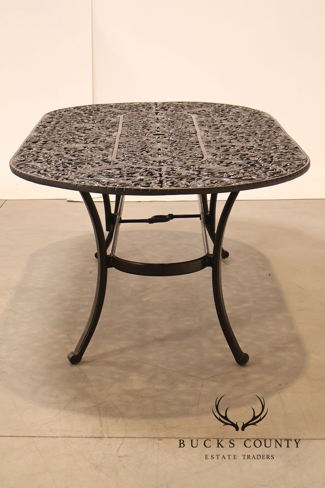 Castelle Cast Aluminum Outdoor Dining Table With Six Chairs Patio Set