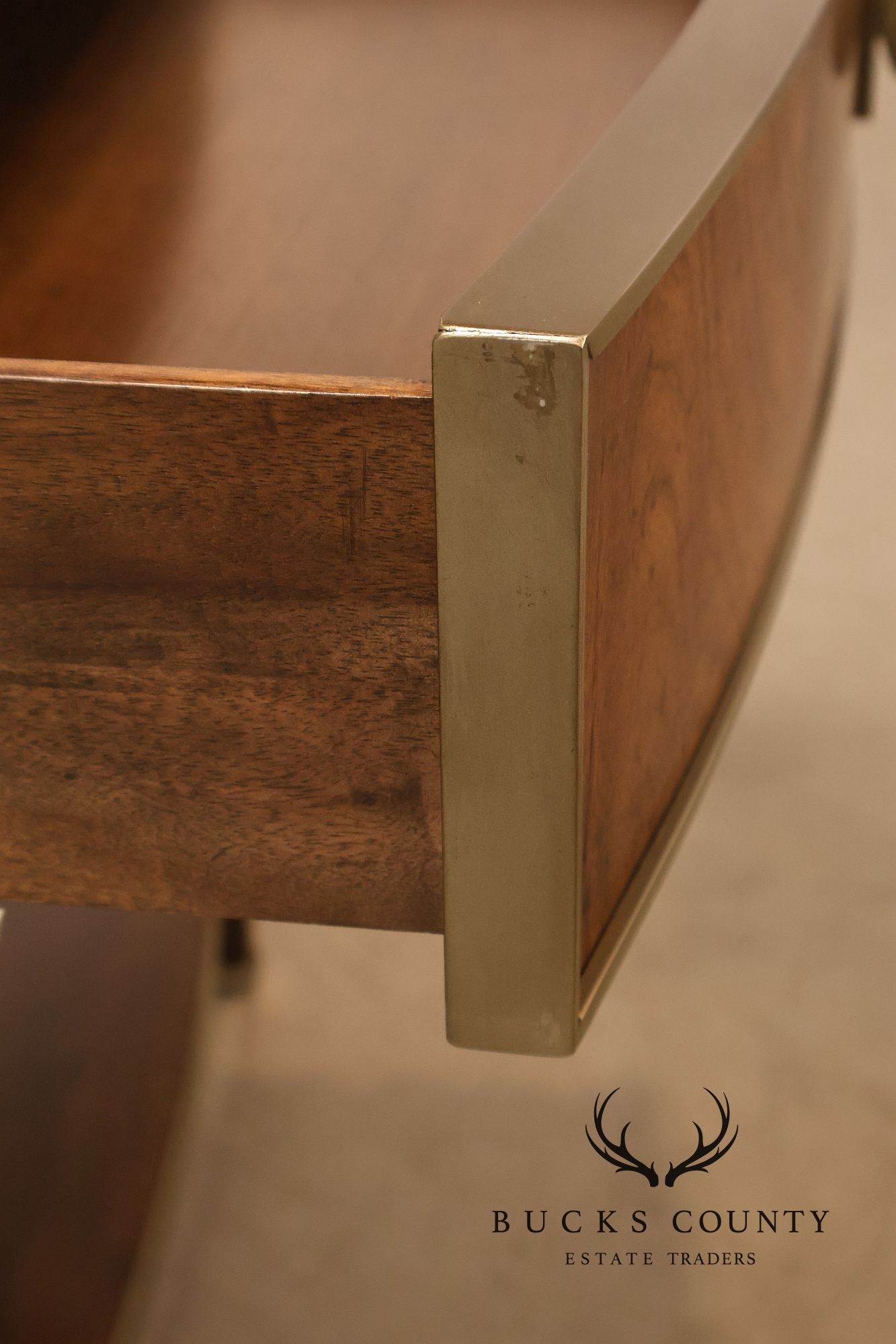 Johnathan Charles 'Barcelona' Marble Top Walnut Nightstand