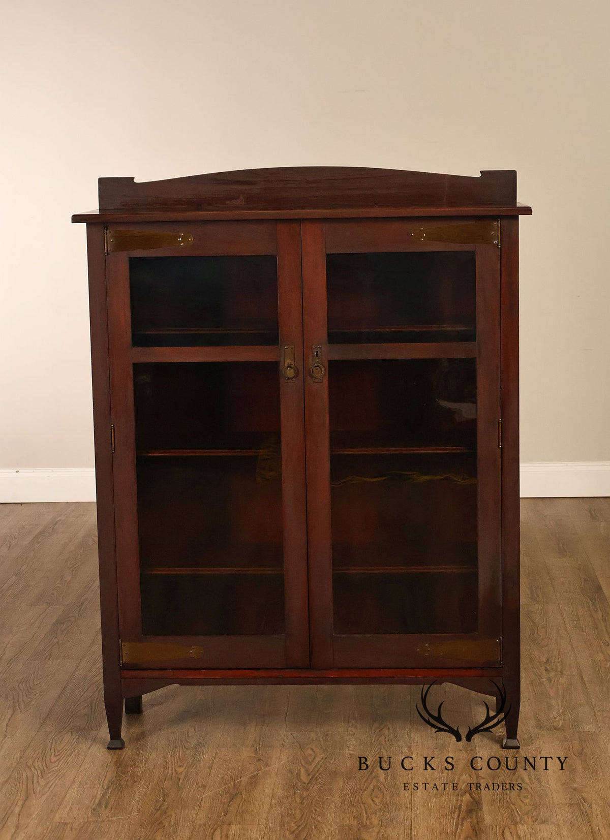 Grand Rapids Arts And Crafts Mahogany Glass Door Bookcase