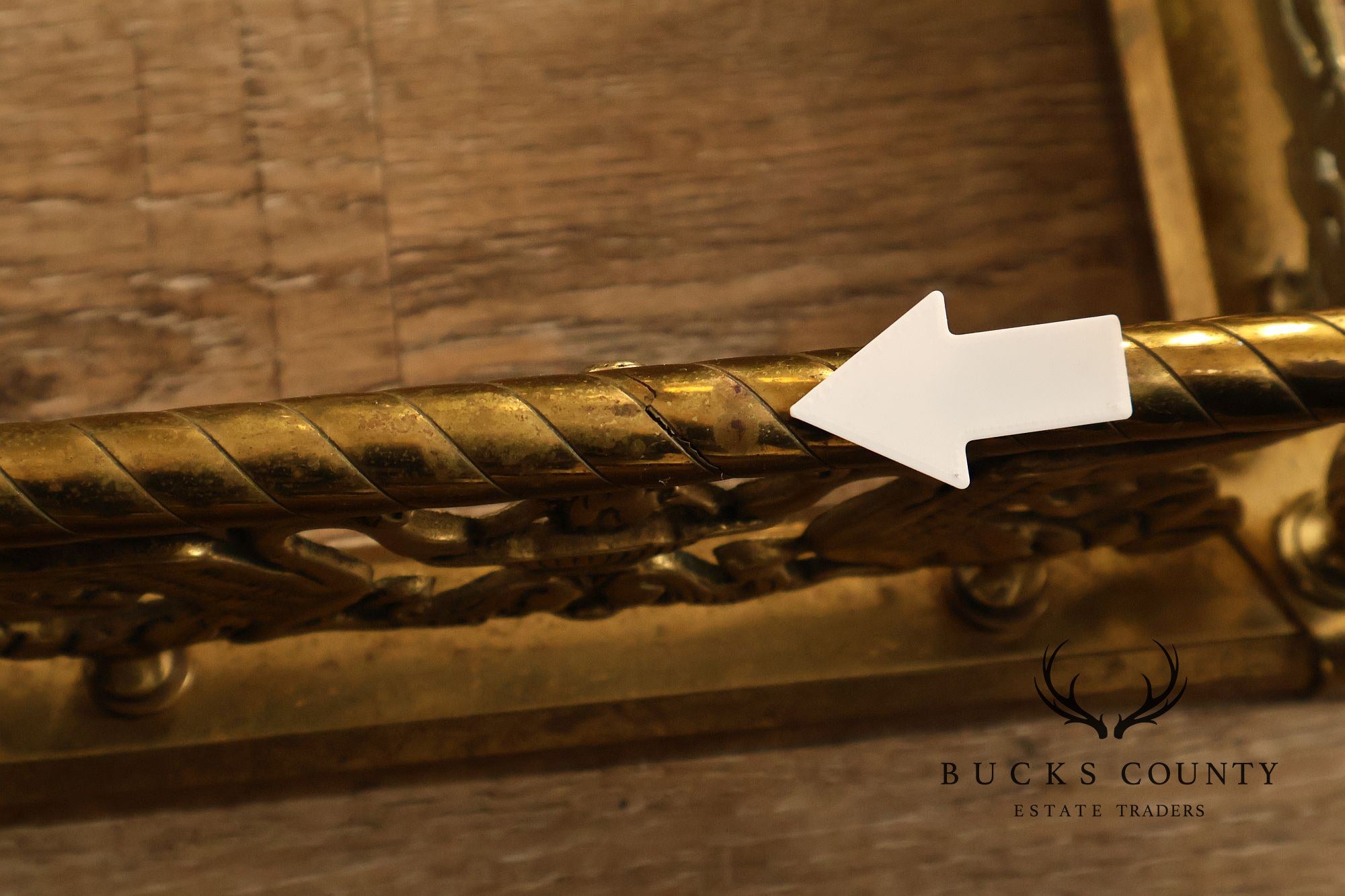 Neoclassical Style Brass Fireplace Fender