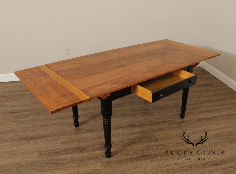 Old Road Furniture Tiger Maple Farmhouse Extendable Dining Table