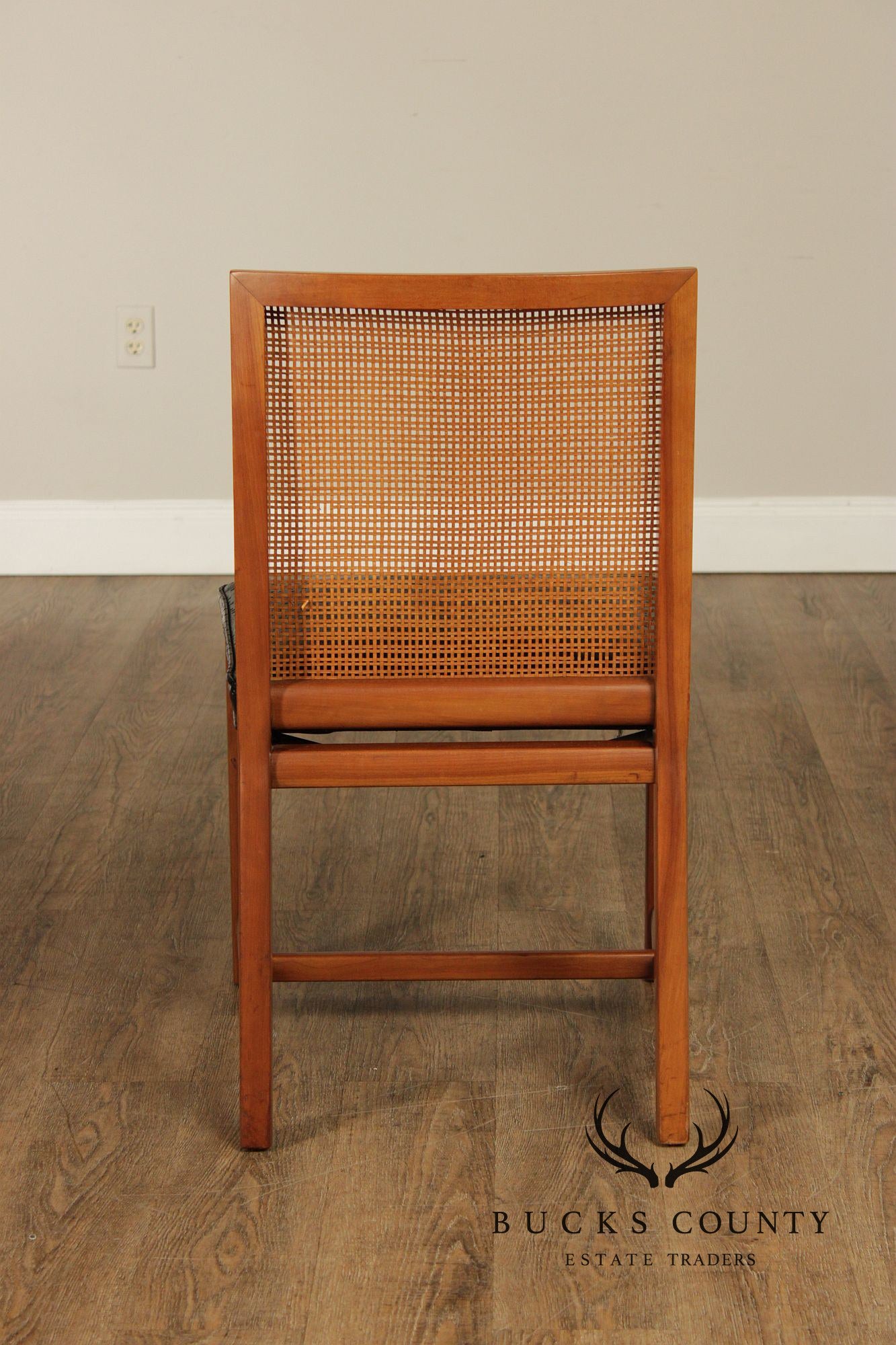 Michael Taylor For Baker Mid Century Modern Set of Six Cane Back Dining Chairs