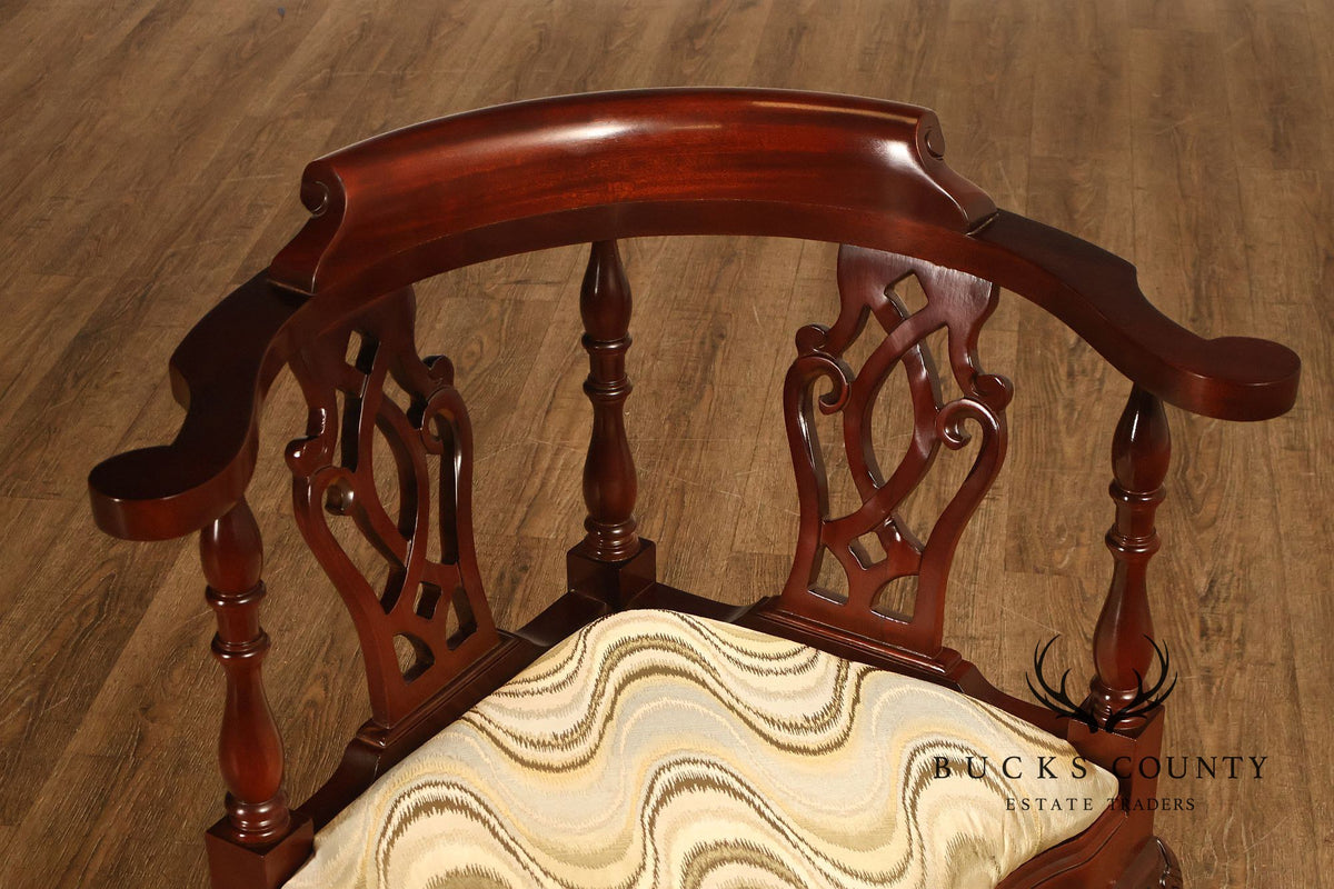 Statesville Chippendale Style Mahogany Corner Chair