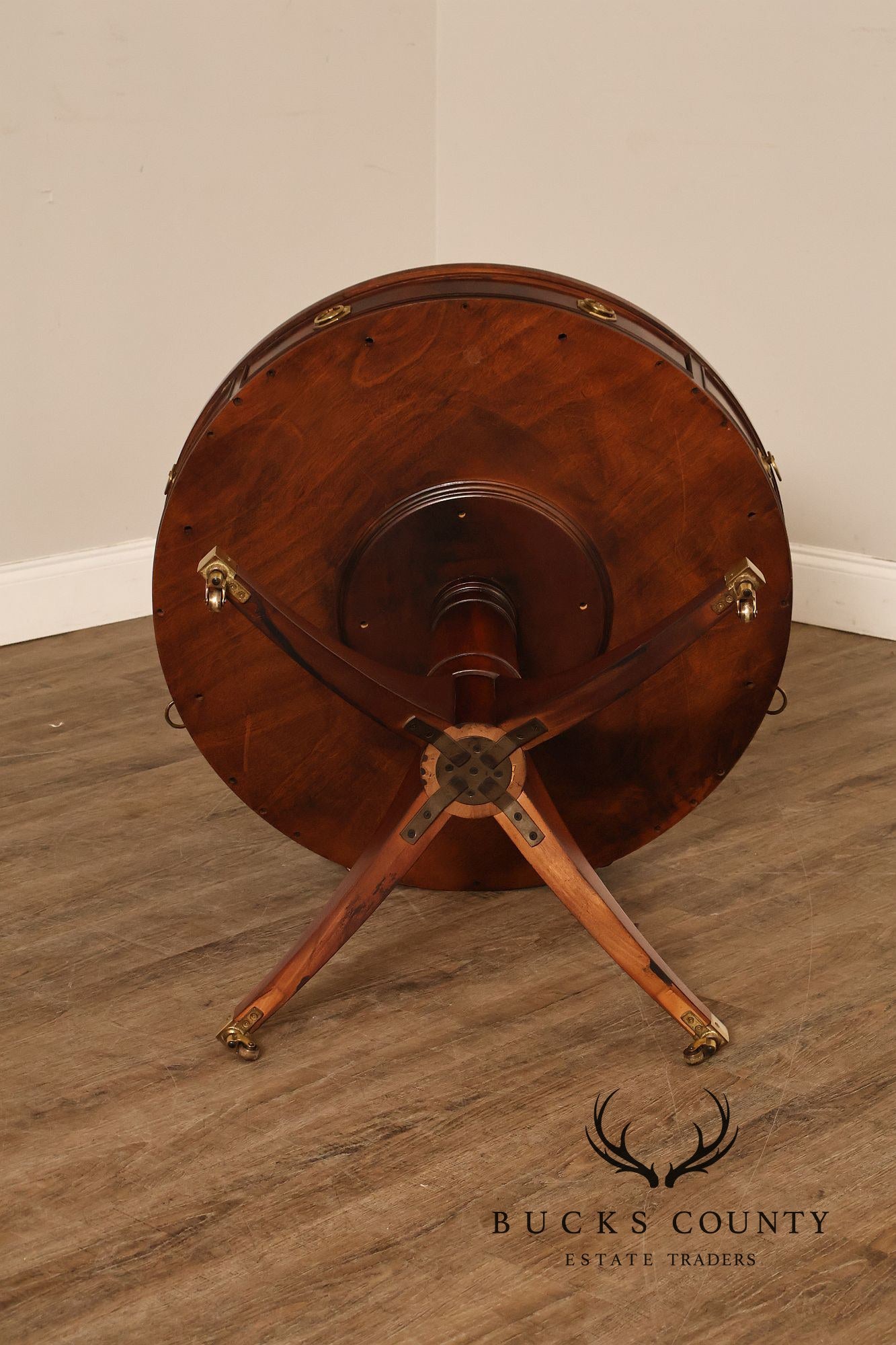 Hickory Chair Federal Style Round Inlaid Mahogany Drum Table