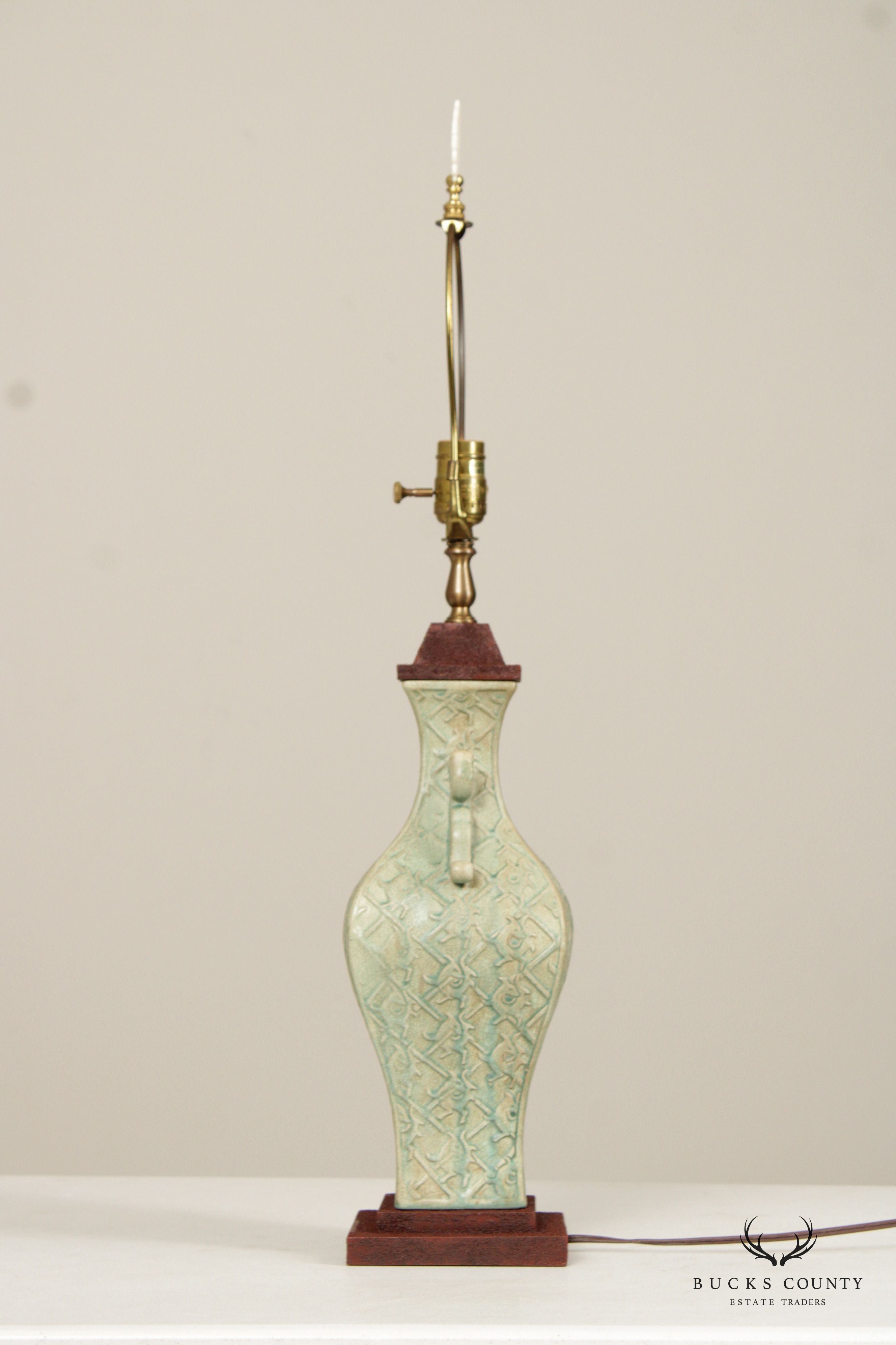 Bradburn Gallery Asian Style Celadon Porcelain Table Lamp