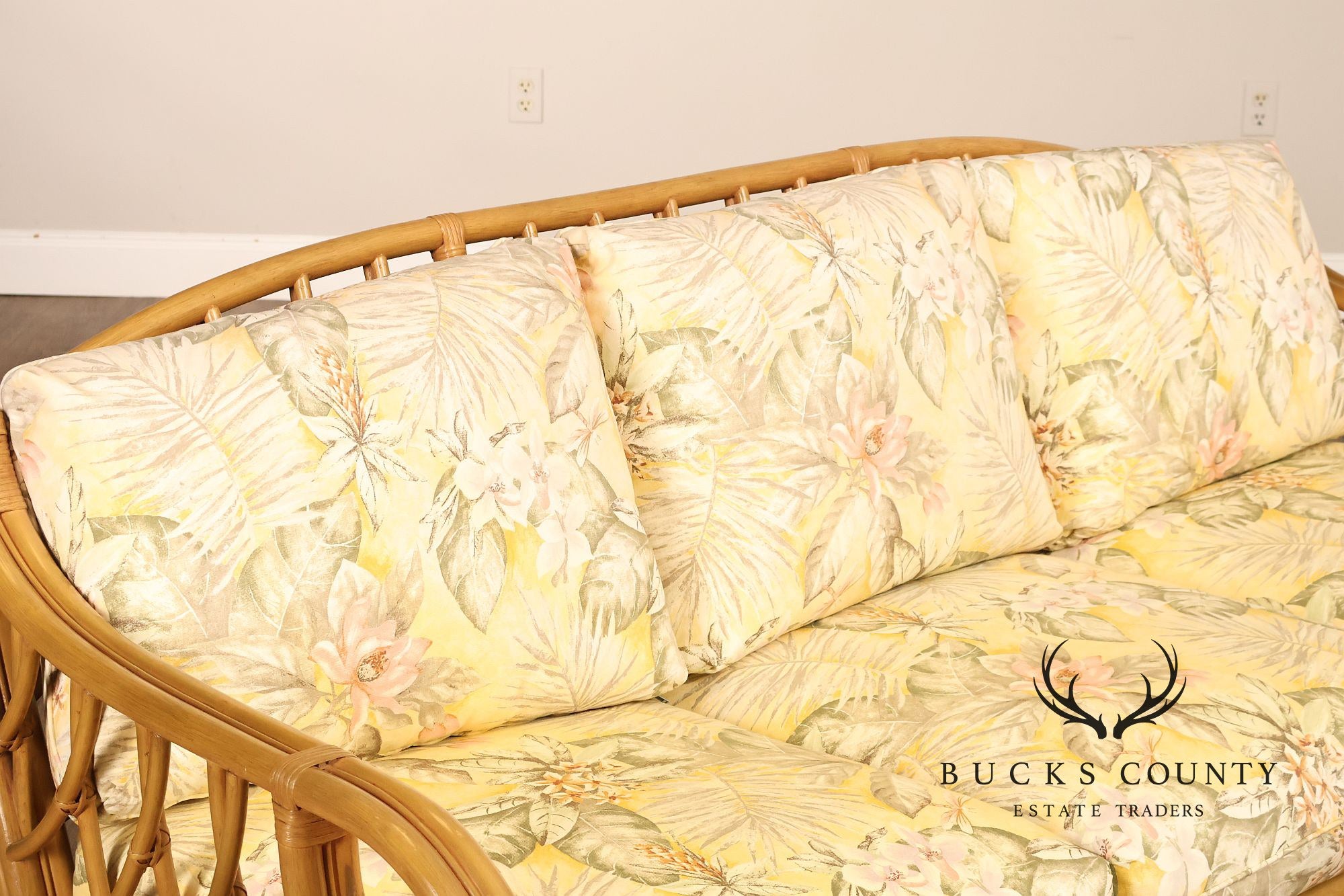 TradeWinds Rattan Sofa With Upholstered Cushions