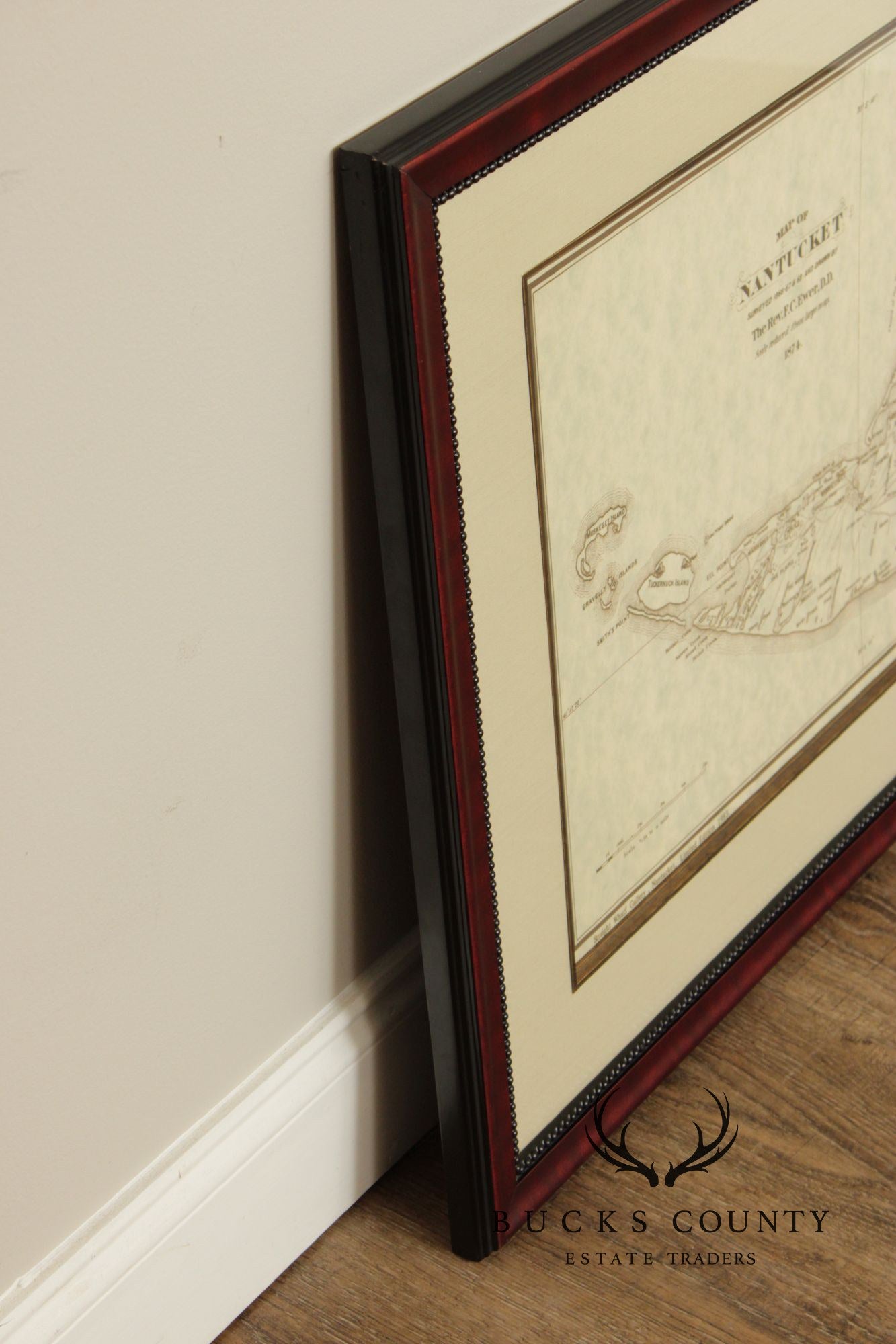 Framed Limited Edition 1874 Map of Nantucket