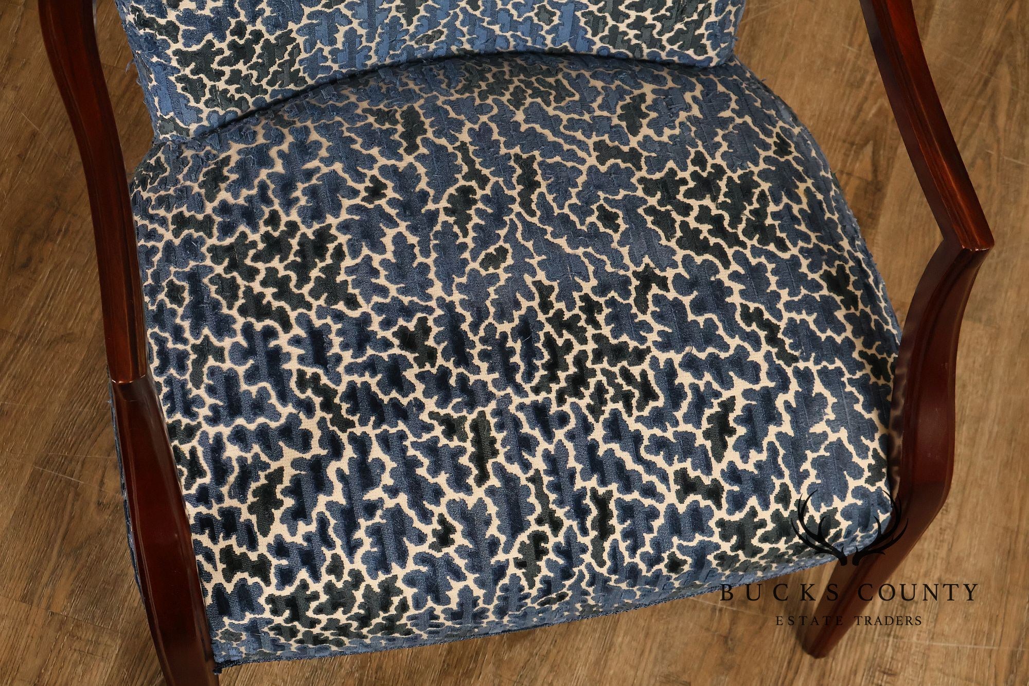 Contemporary Pair of Upholstered Dining Armchairs