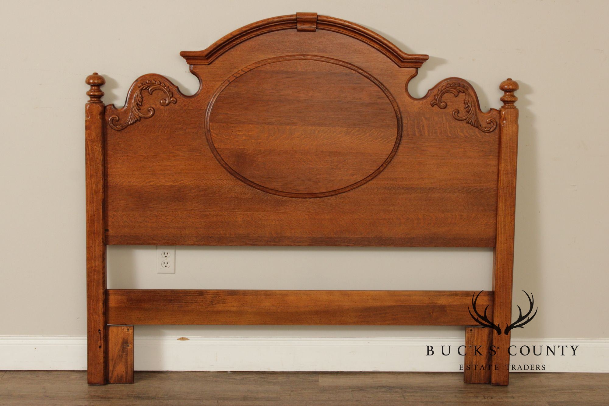 Lexington Victorian Style Carved Oak Queen Headboard