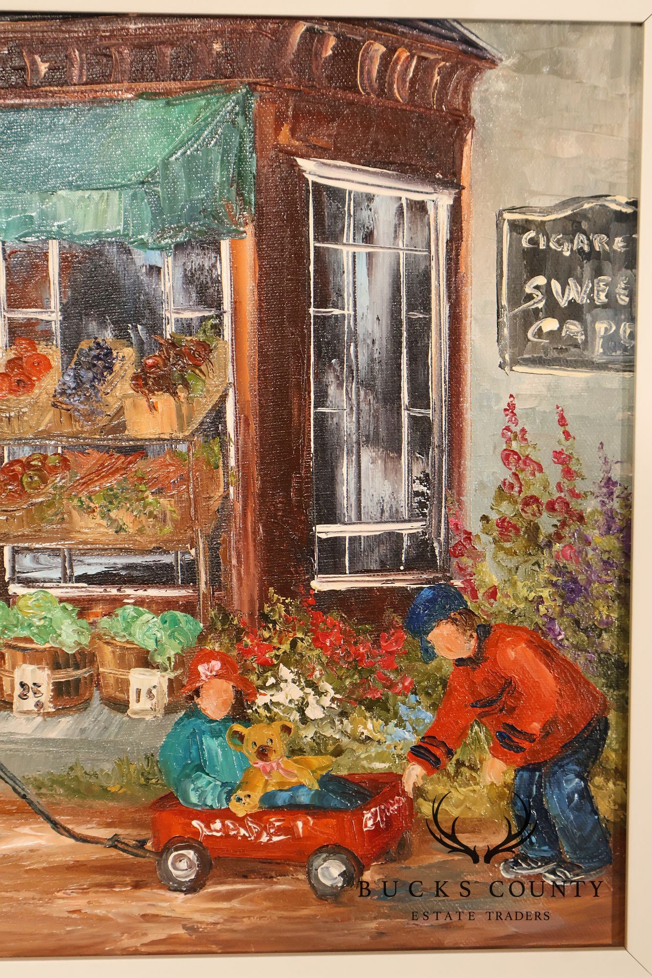 Aline Brochu Oil Painting, 'Rendez-Vous à L'Epicerie'