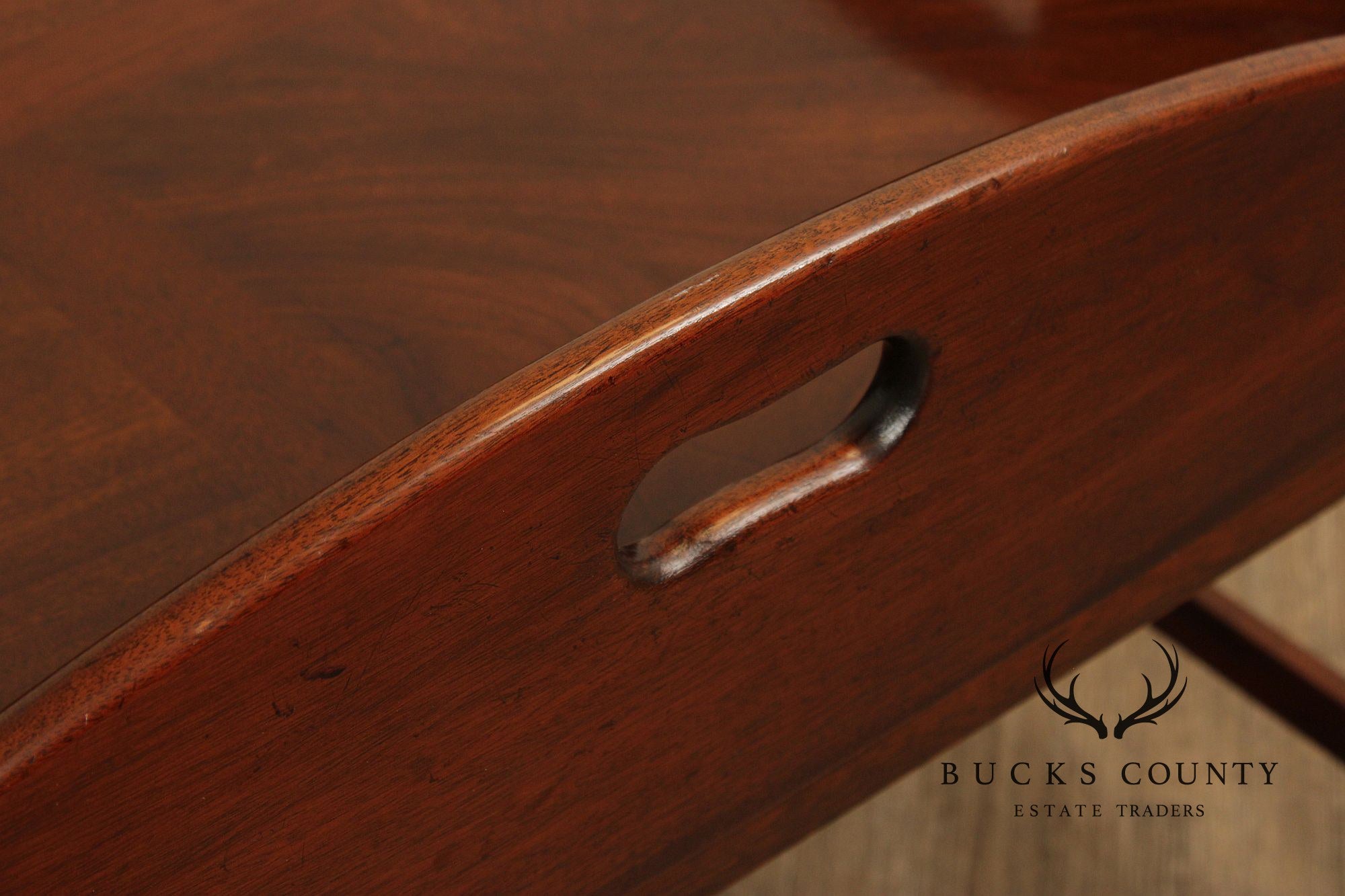 Vintage English Mahogany Butler's Tray Coffee Table