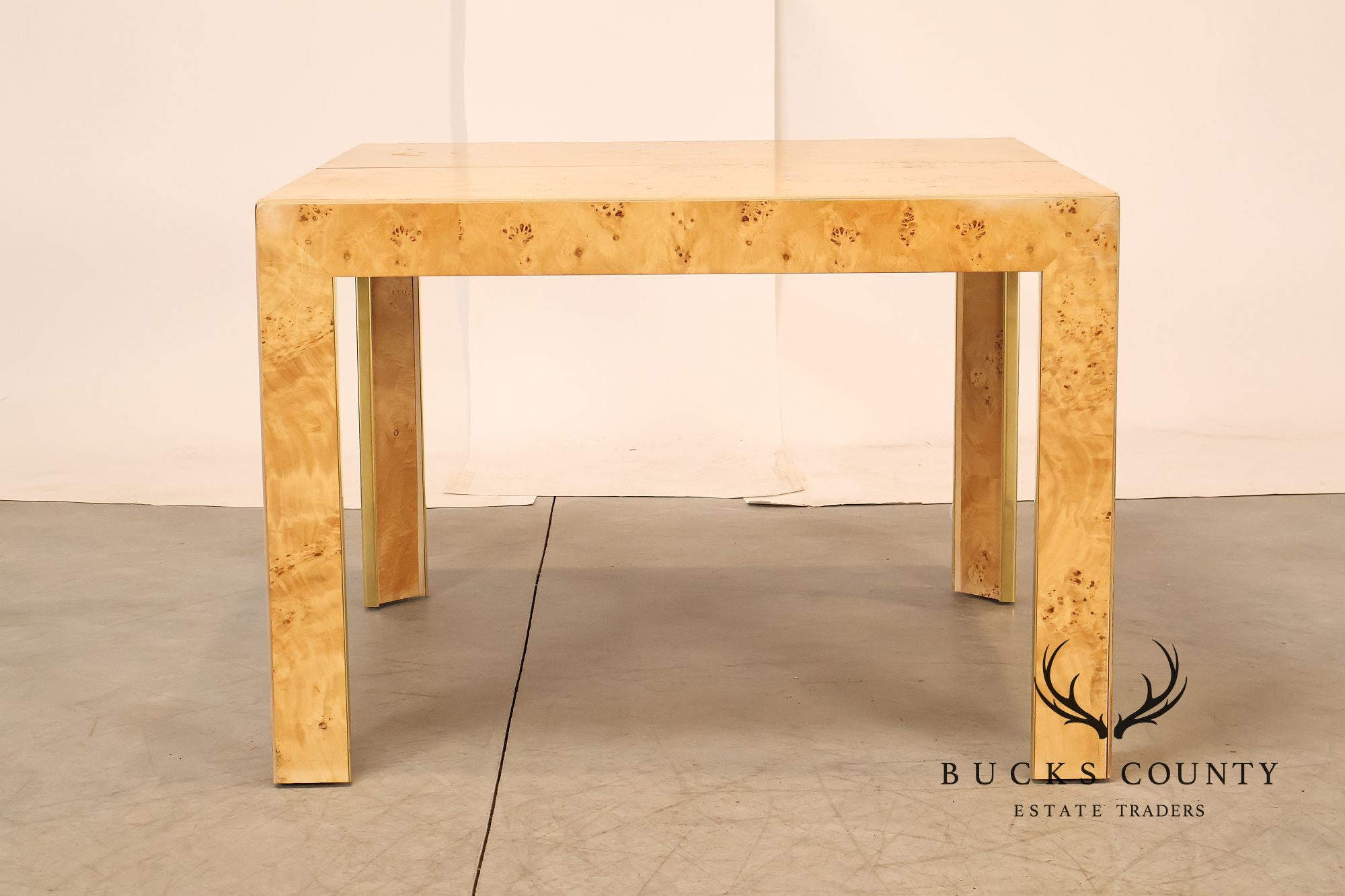 Thomasville Burl Wood Square Dining Table With 2 Leaves