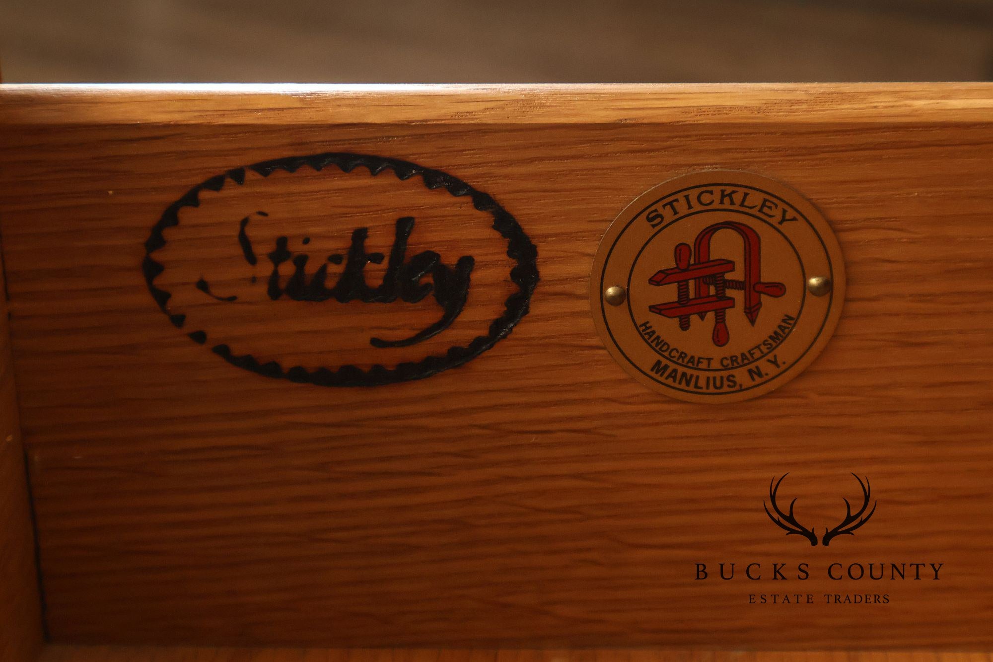 Stickley Mission Collection Pair of Oak Three-Drawer Nightstands