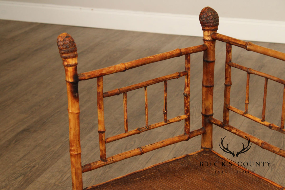 Antique Victorian Bamboo Corner Chair