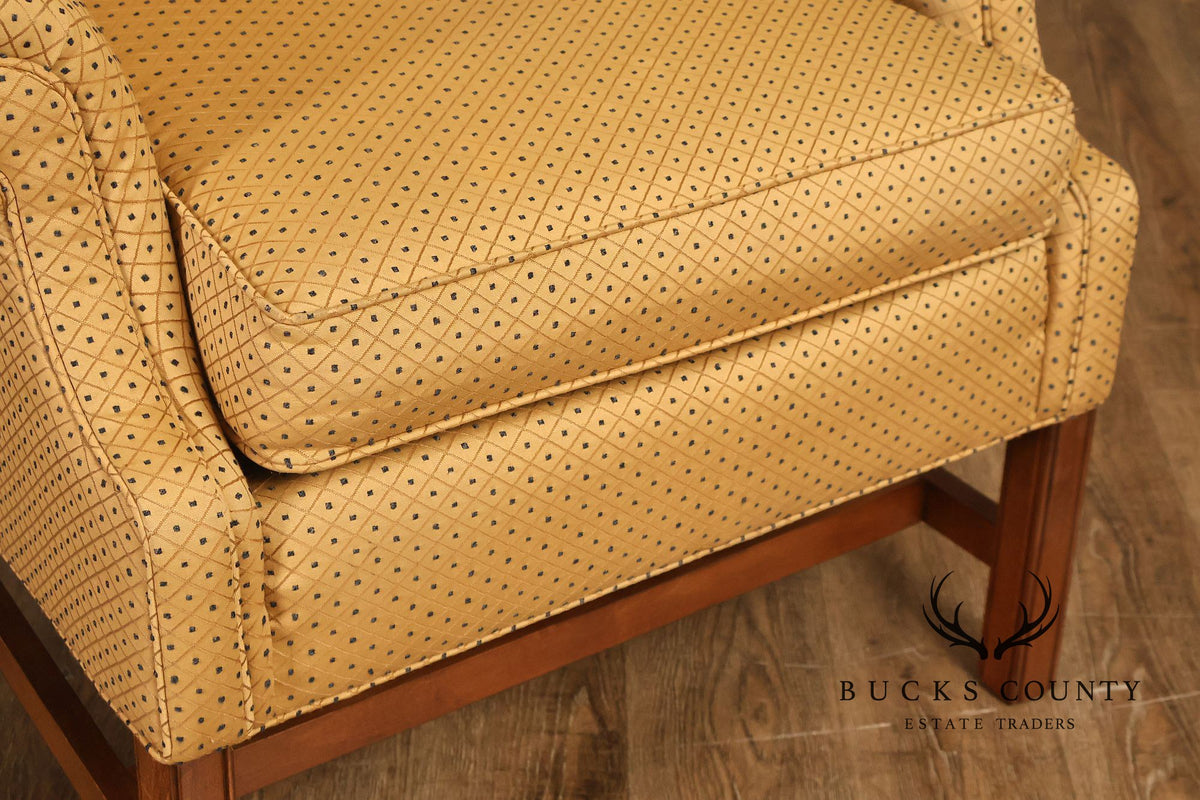 Ethan Allen Traditional Upholstered Wingback Armchair