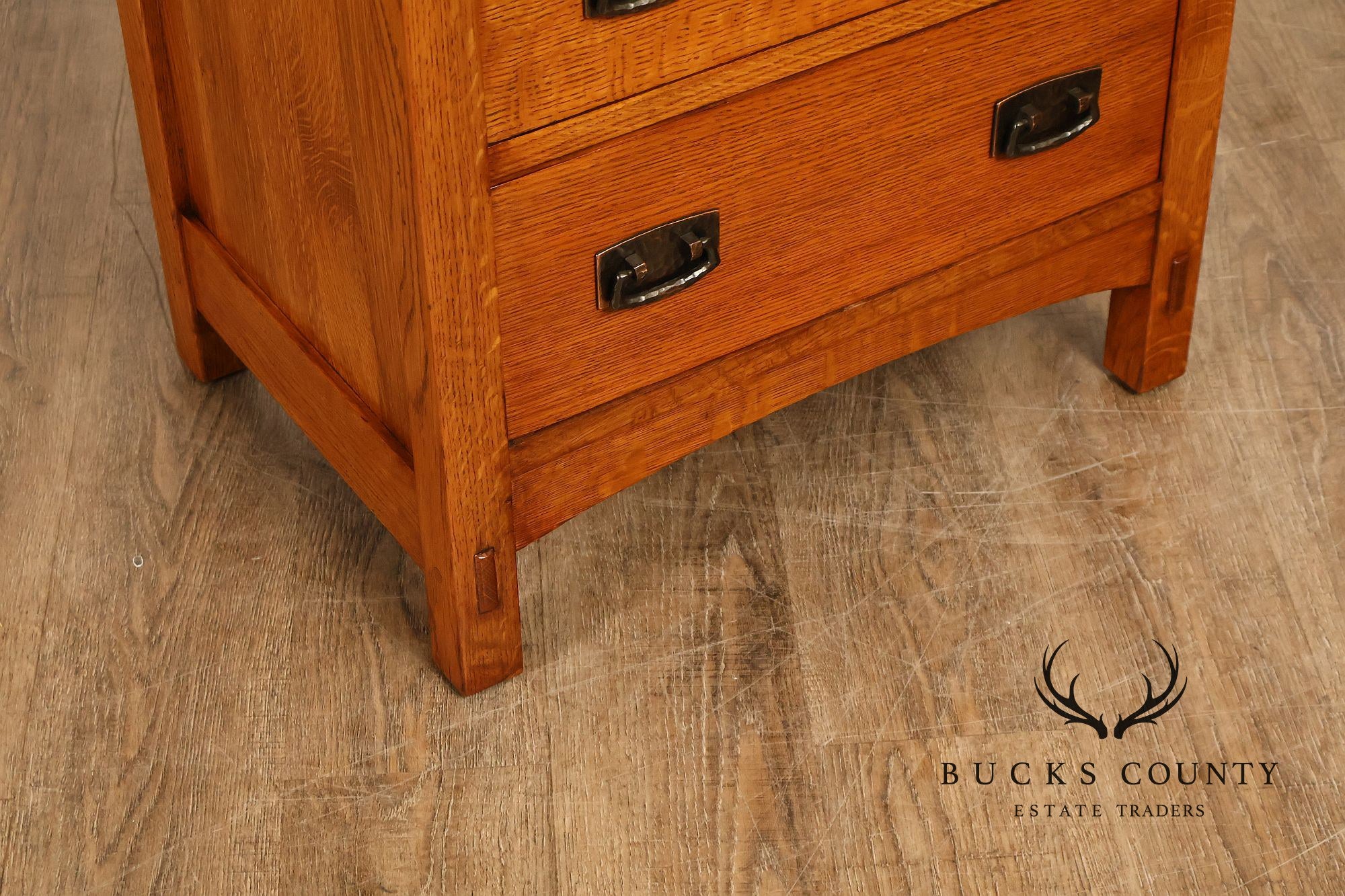 Stickley Mission Collection Pair of Oak Three-Drawer Nightstands