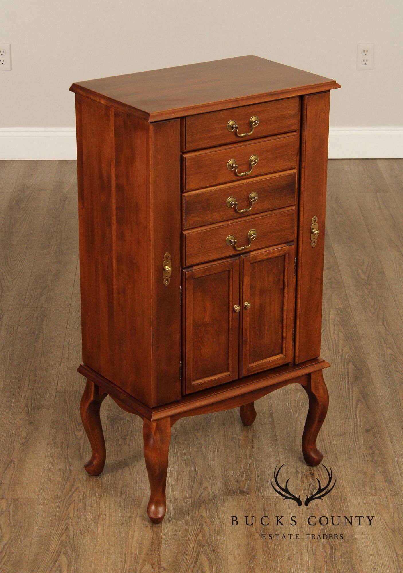 Ethan Allen Queen Anne Style Cherry Jewelry Armoire