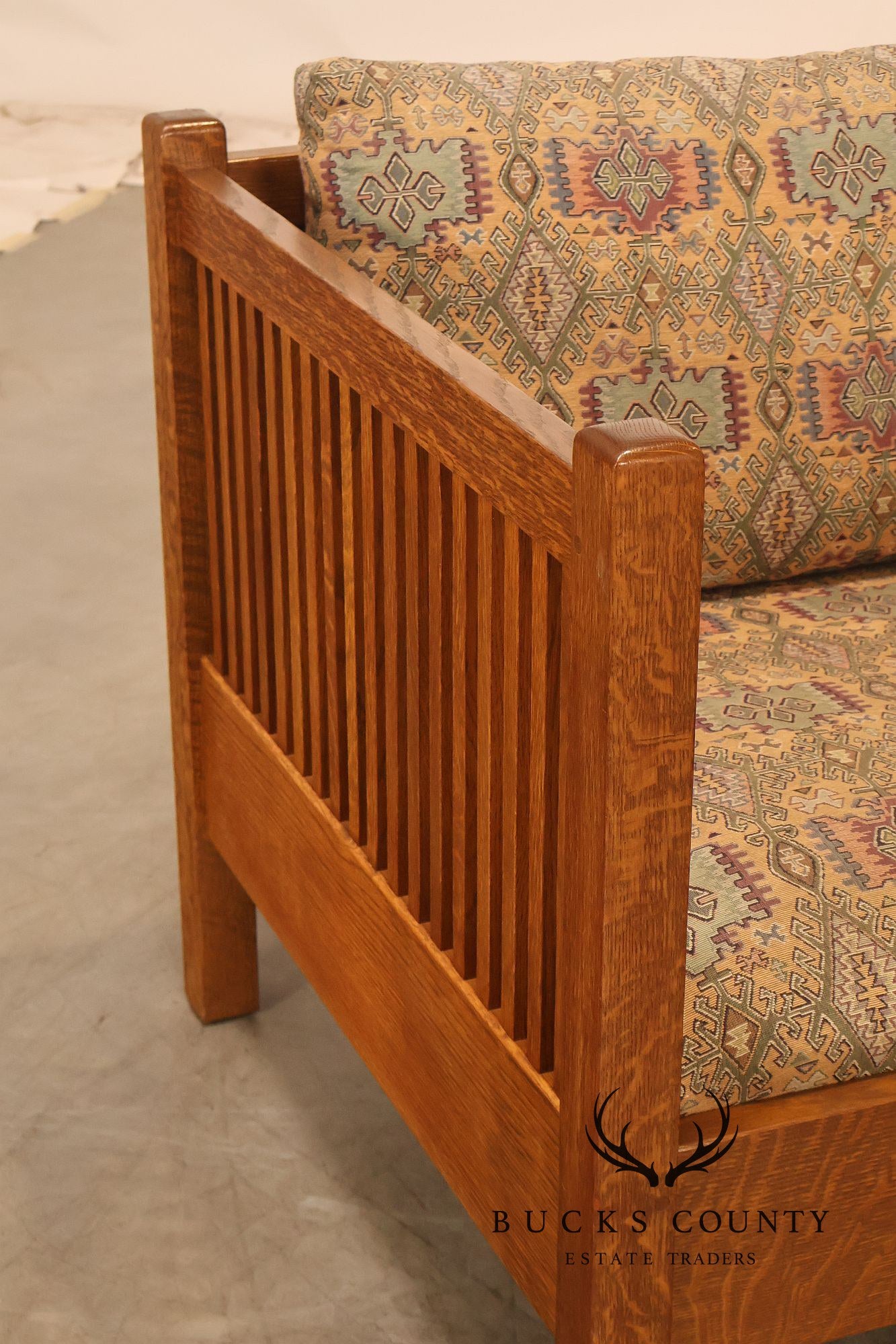 Stickley Mission Collection Oak Spindle Settle