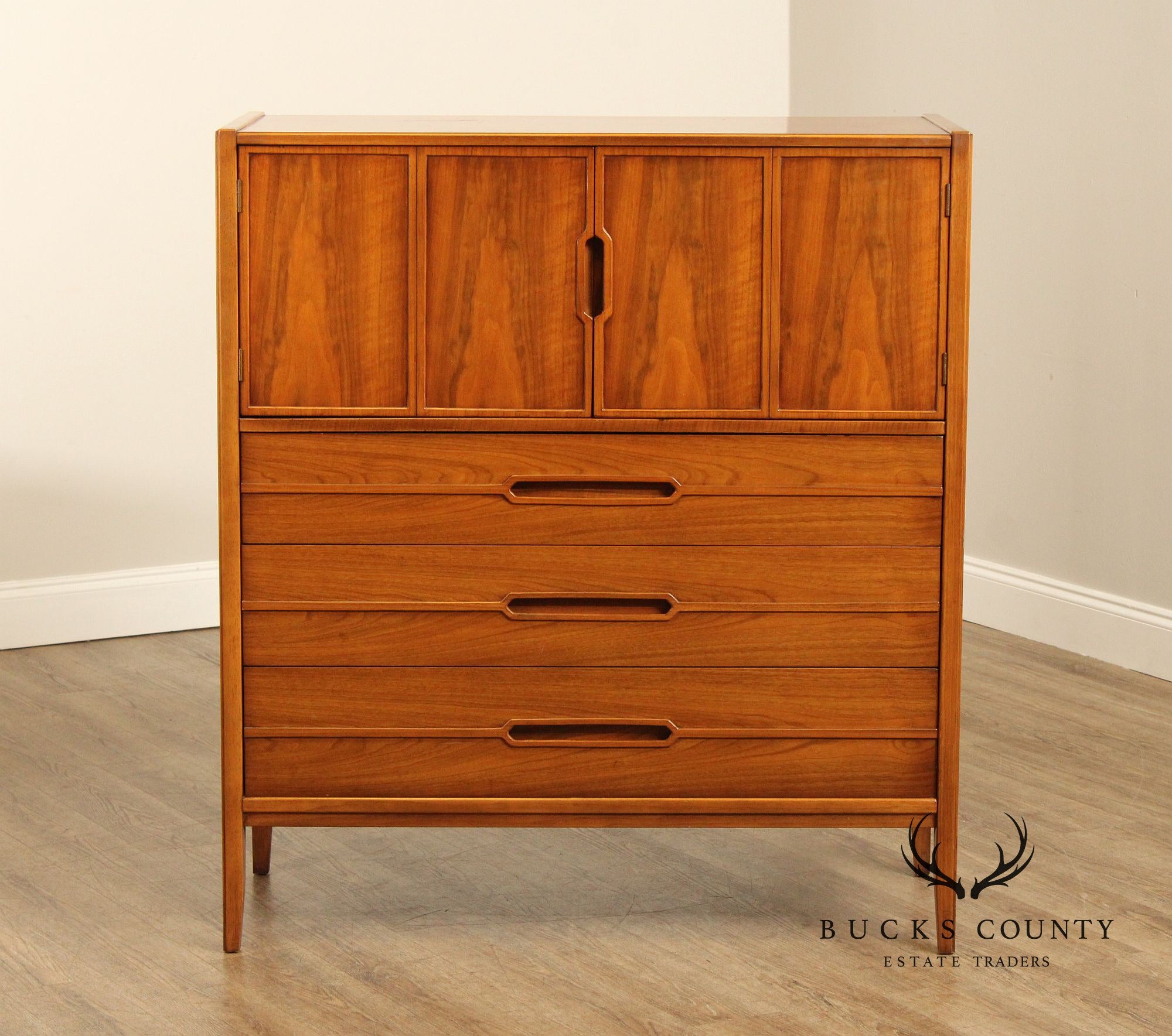 Mid Century Modern Walnut Tall Chest